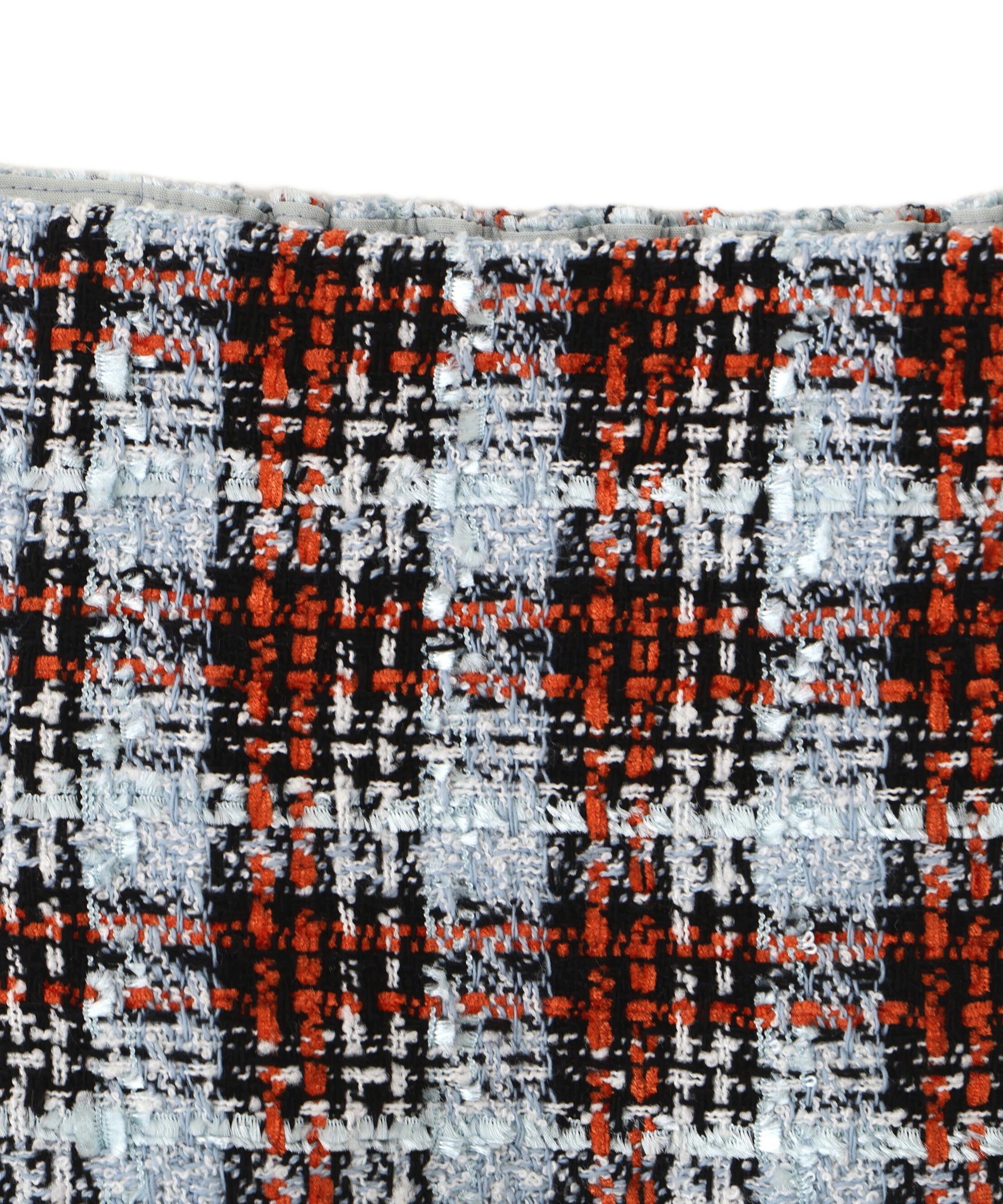  「ツィードチェックビジュー釦ミニスカート」|スカート|