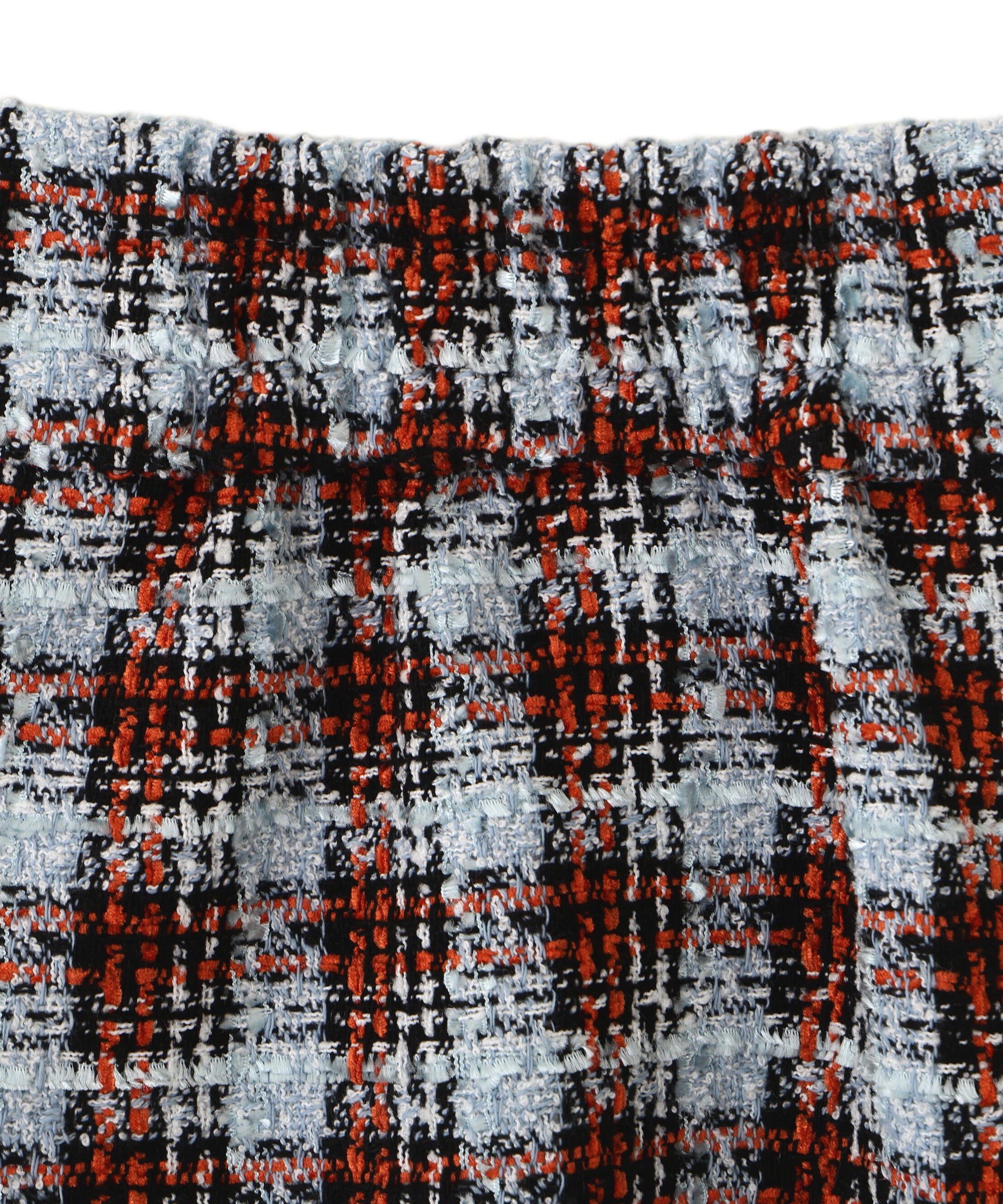  「ツィードチェックビジュー釦ミニスカート」|スカート|