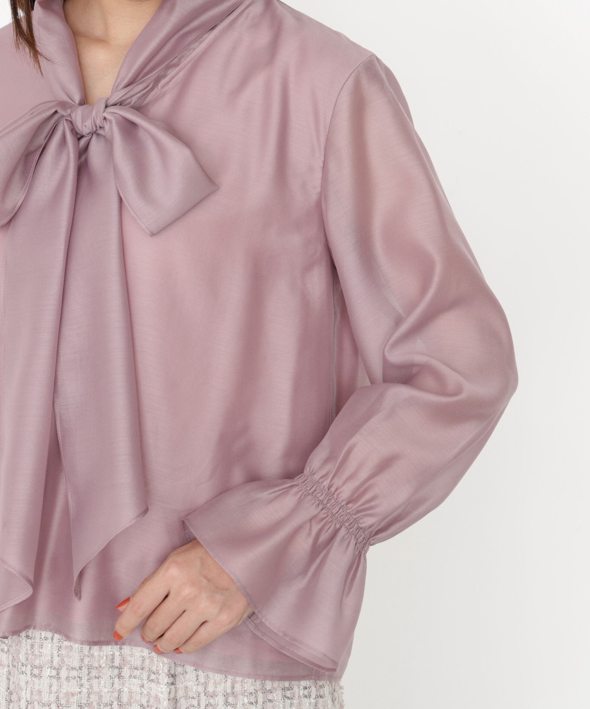 PROPORTION BODY DRESSING「＜ウォッシャブル＞シアーボウタイブラウス 25AW」|シャツ・ブラウス|