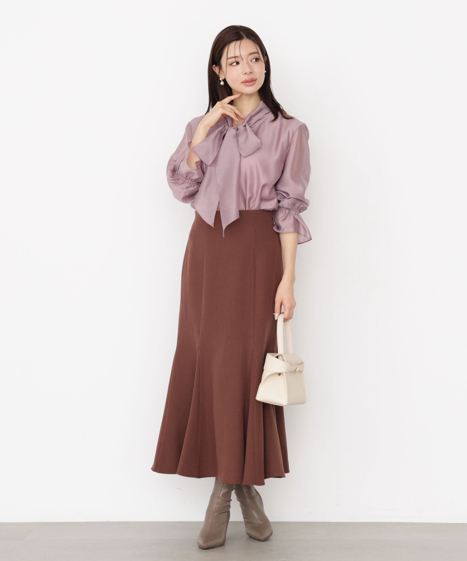 PROPORTION BODY DRESSING「＜ウォッシャブル＞シアーボウタイブラウス 25AW」|シャツ・ブラウス|