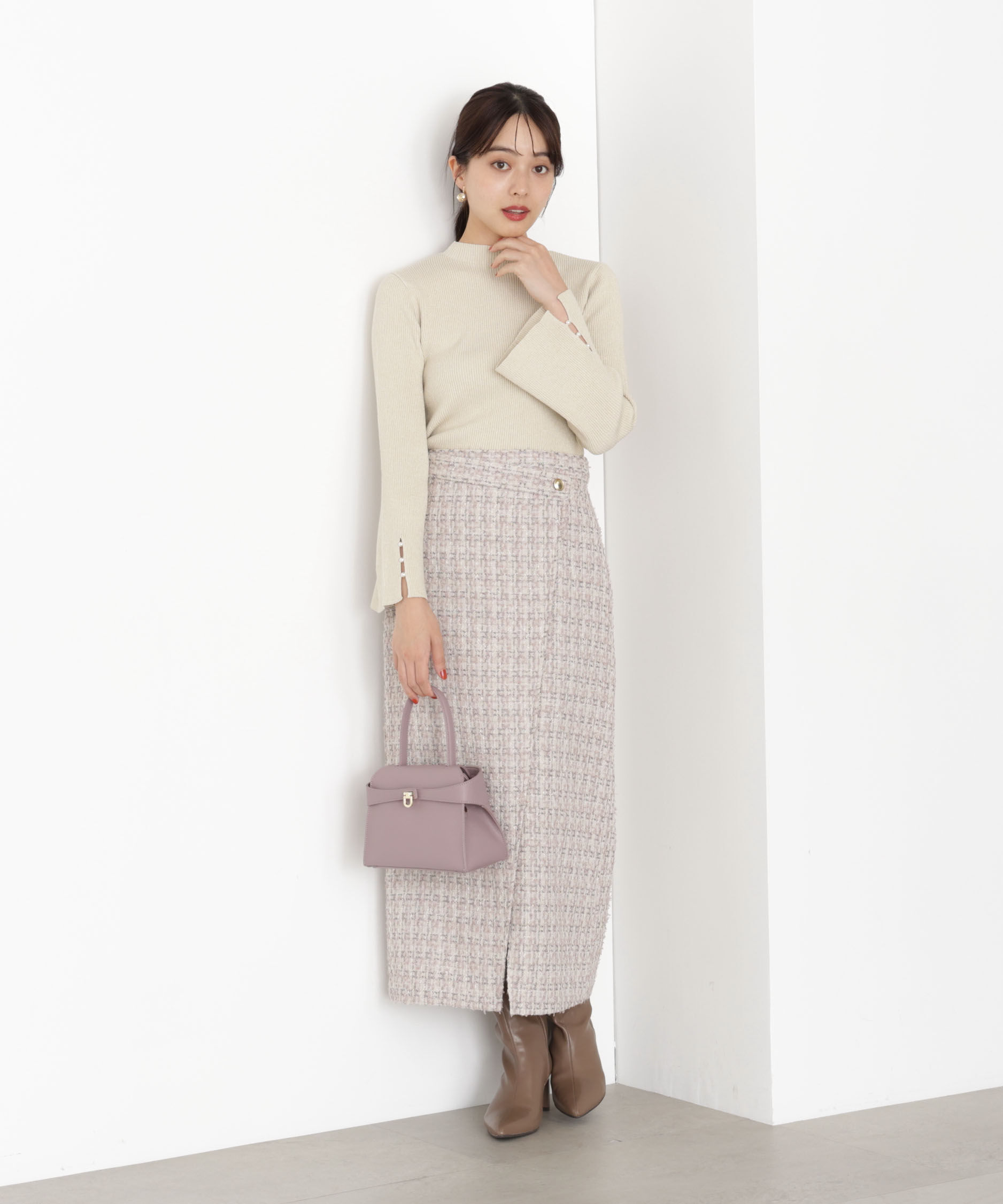 PROPORTION BODY DRESSING「ラメツイードナロースカート 25AW」|スカート|