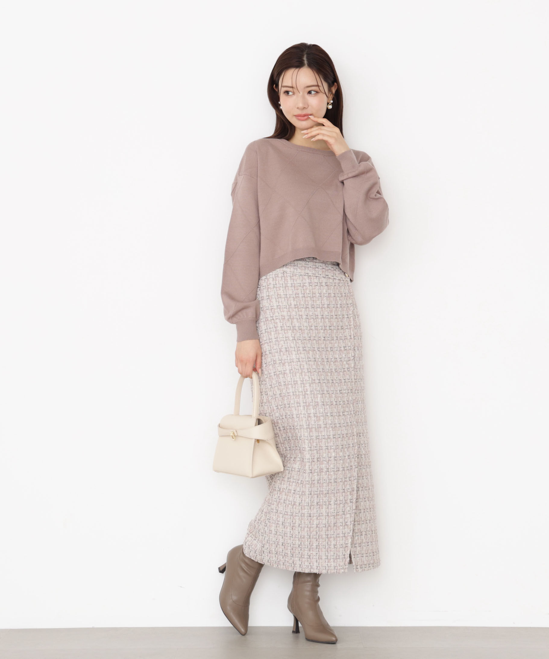 PROPORTION BODY DRESSING「ラメツイードナロースカート 25AW」|スカート|