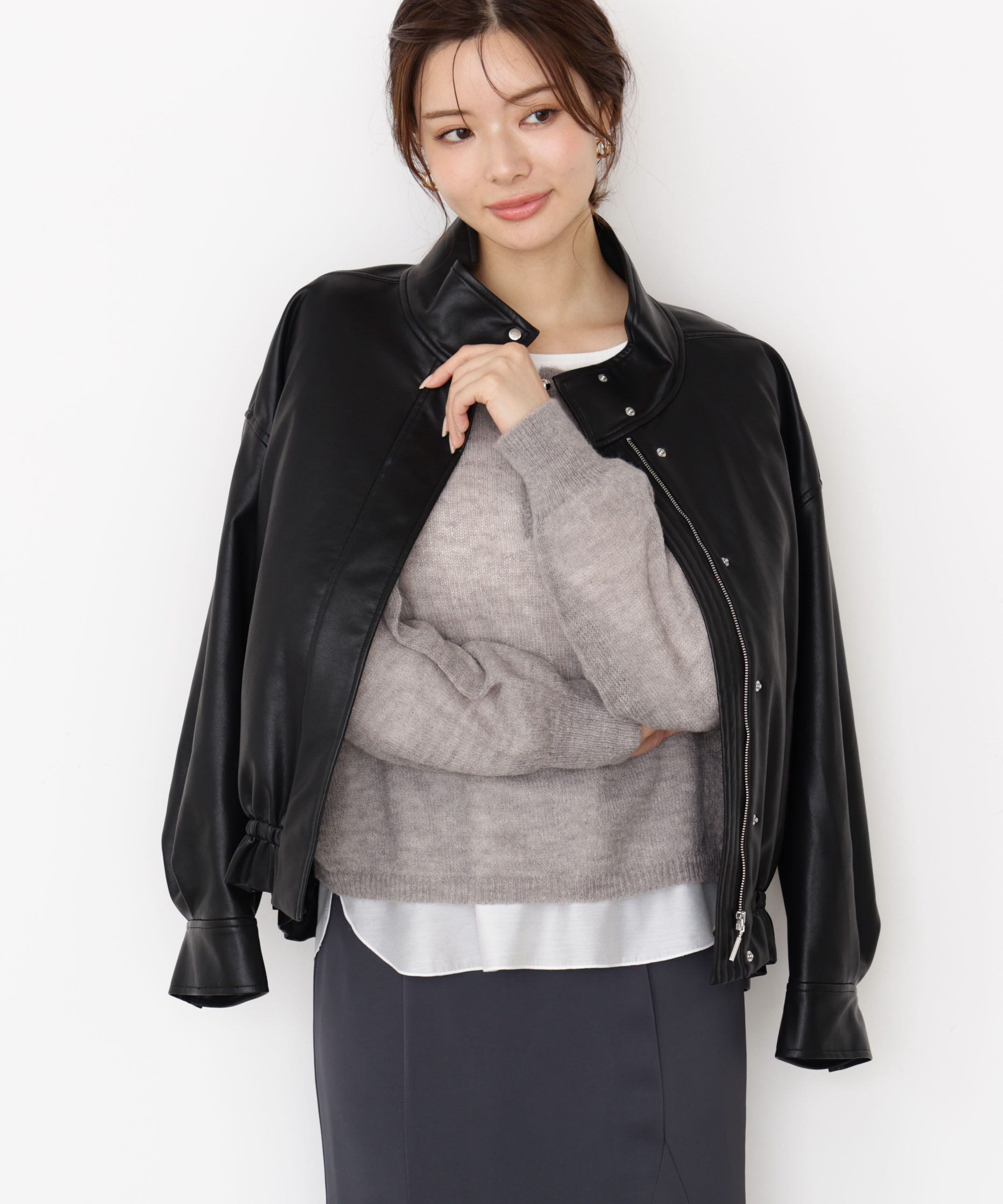 PROPORTION BODY DRESSING「合皮ドロストブルゾン 25AW」|ブルゾン・スタジャン|