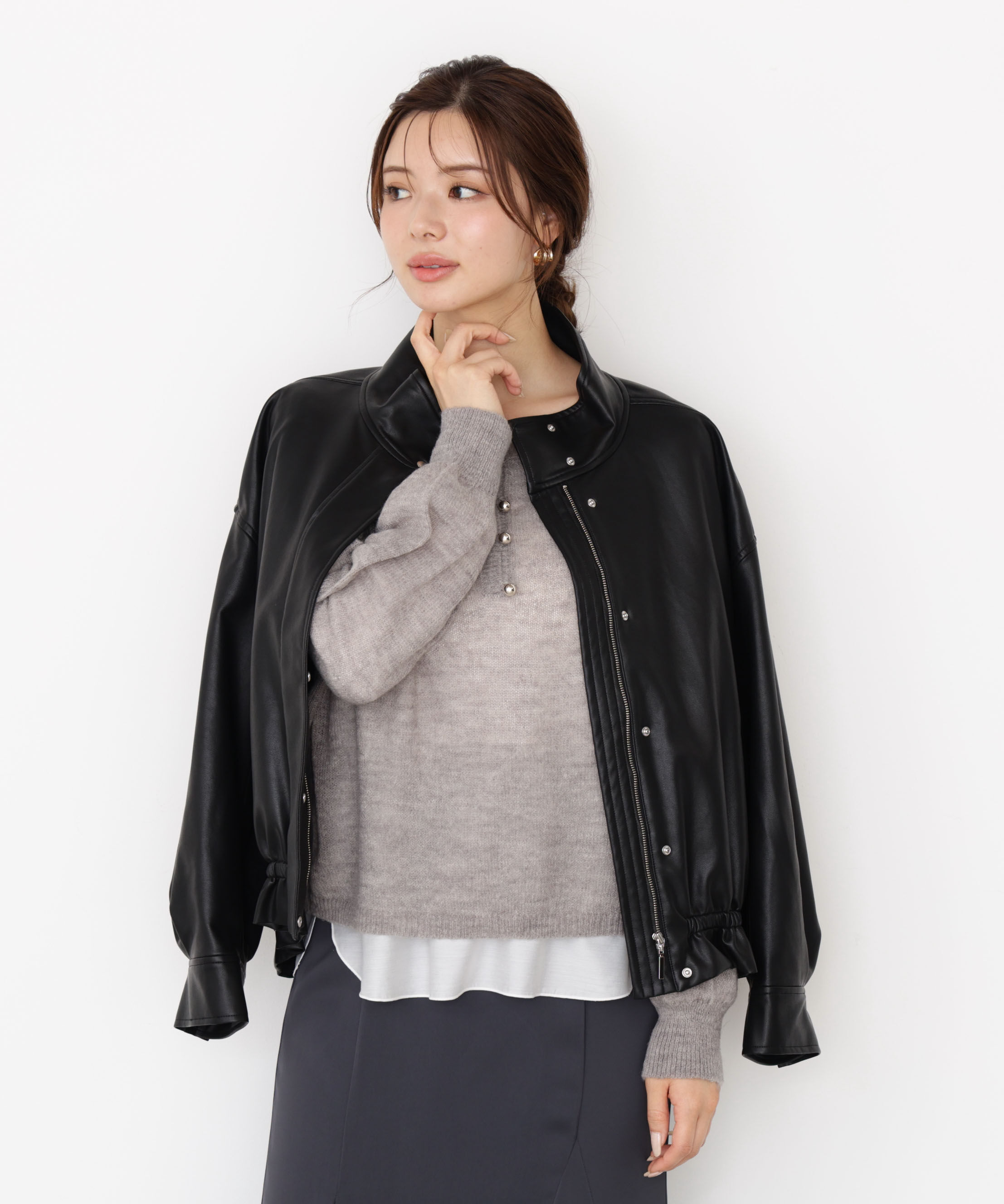 PROPORTION BODY DRESSING「合皮ドロストブルゾン 25AW」|ブルゾン・スタジャン|