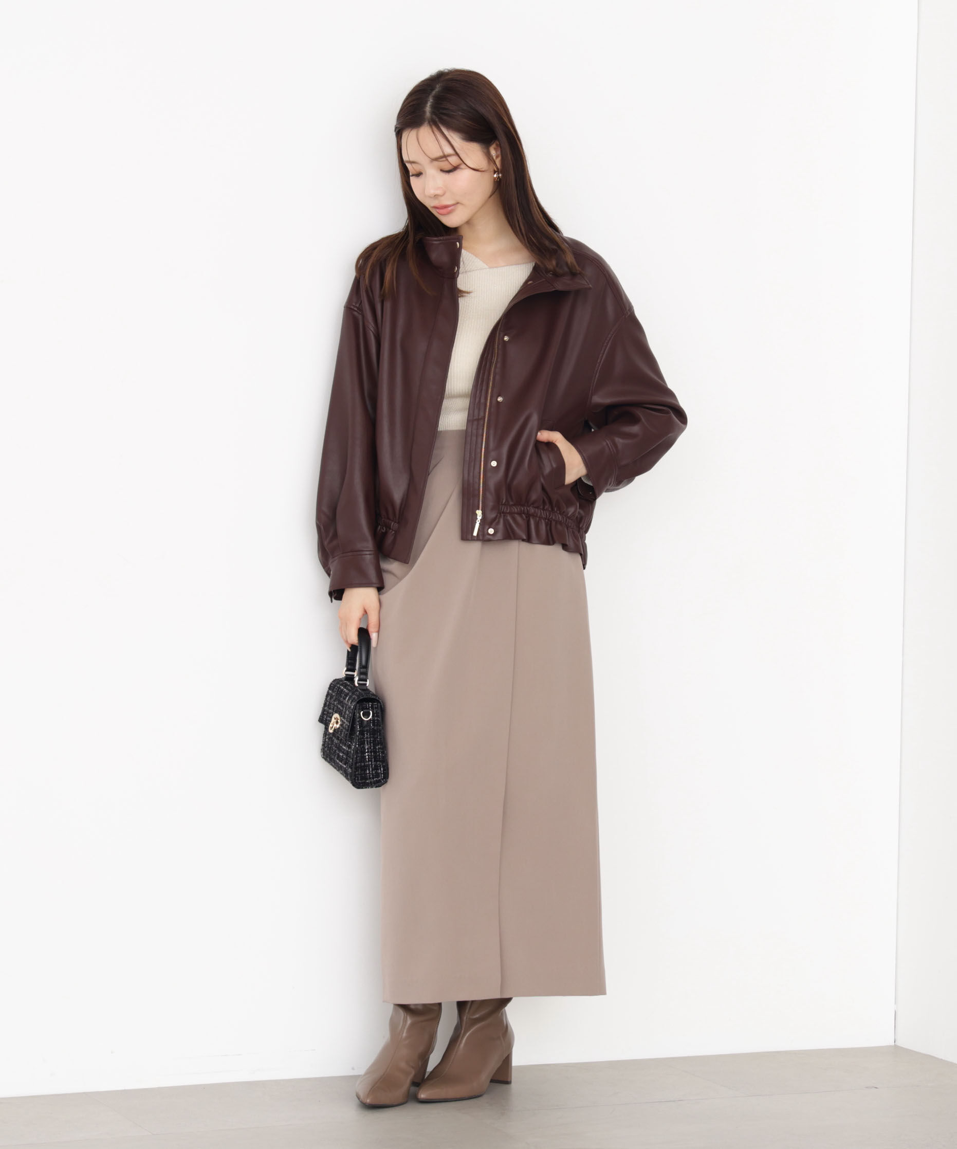 PROPORTION BODY DRESSING「合皮ドロストブルゾン 25AW」|ブルゾン・スタジャン|