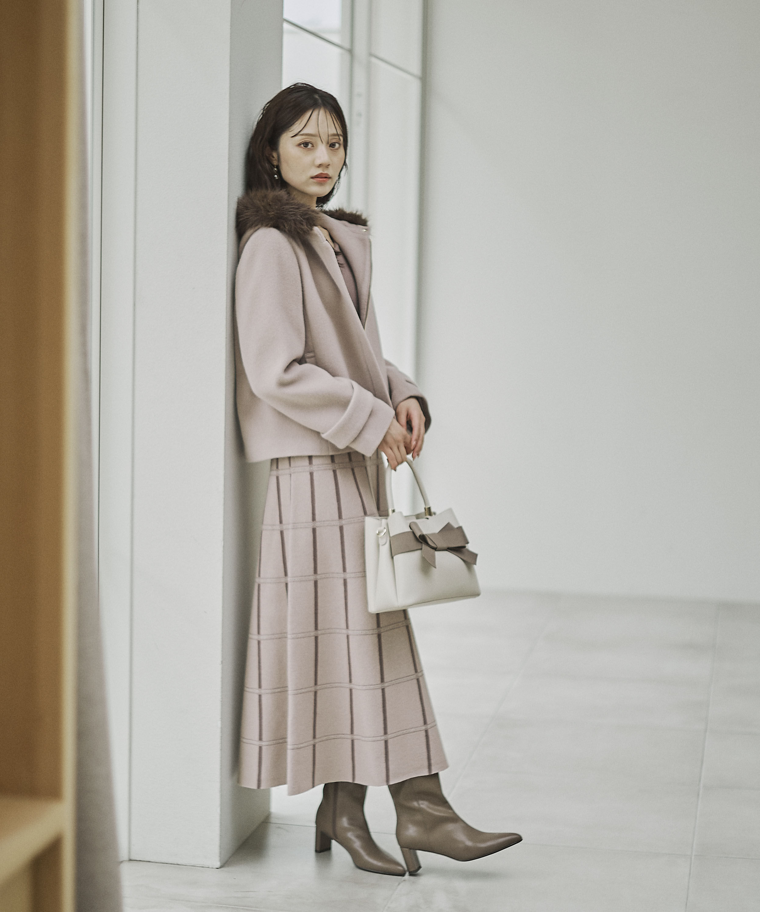 PROPORTION BODY DRESSING「モッサフードフェイクファーショートコート 25AW」|ブルゾン・スタジャン|