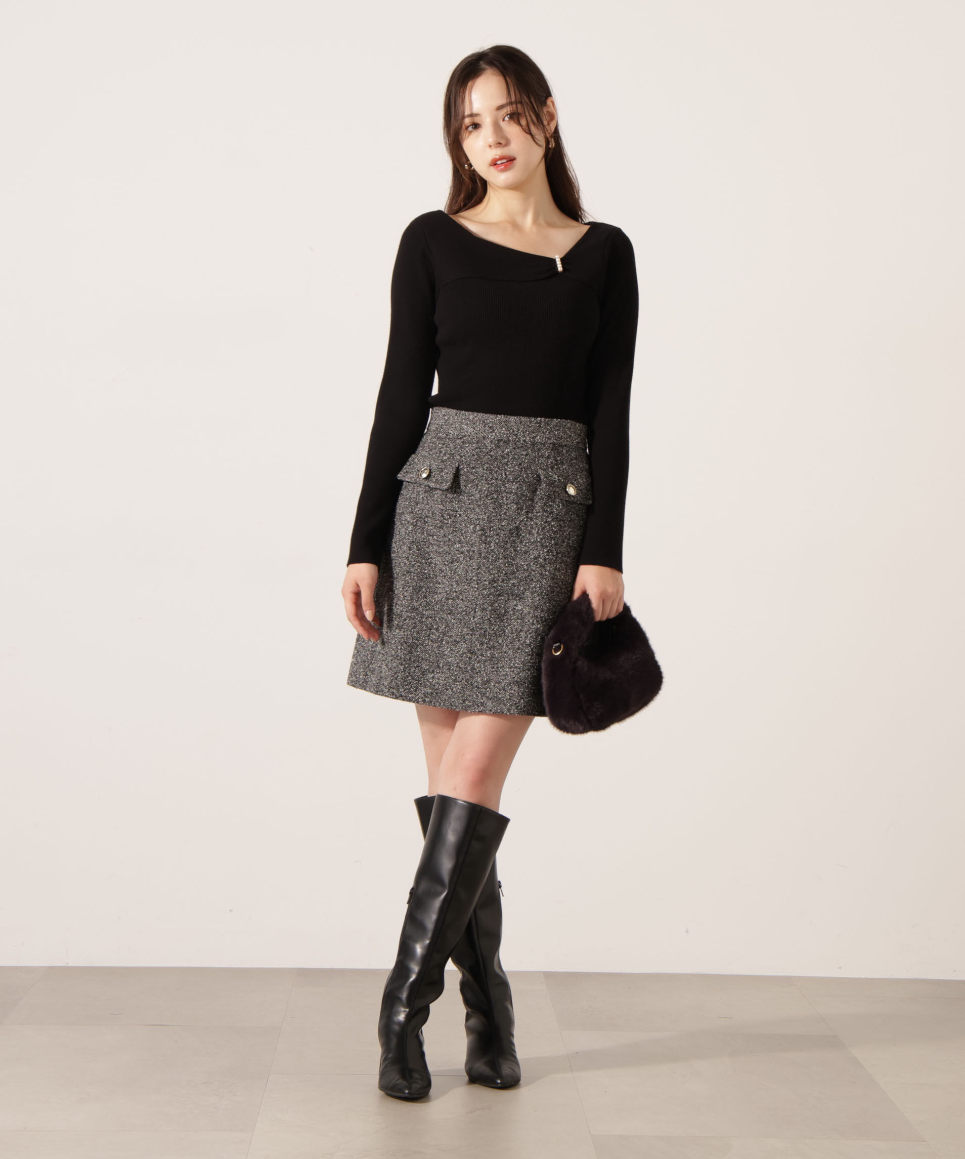 PROPORTION BODY DRESSING「ツイードミニスカート」|スカート|