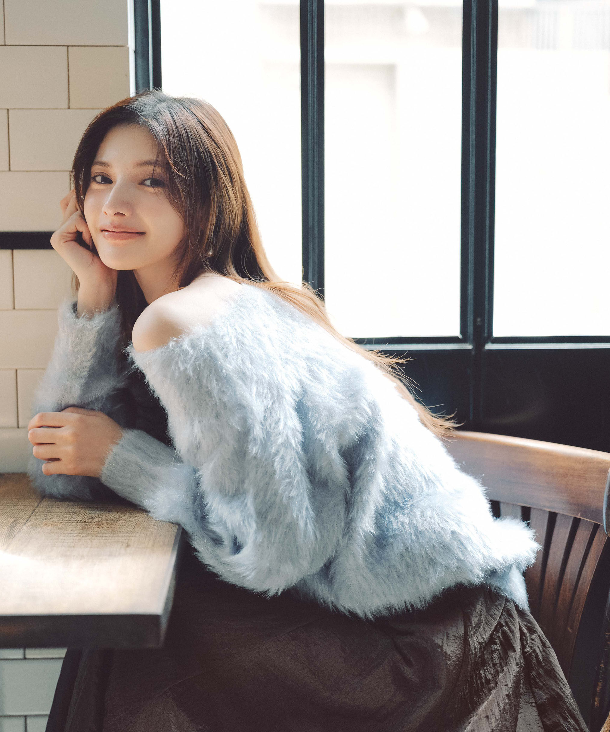 PROPORTION BODY DRESSING「ヘアリーニット 25AW」|ニット・セーター|ブルー