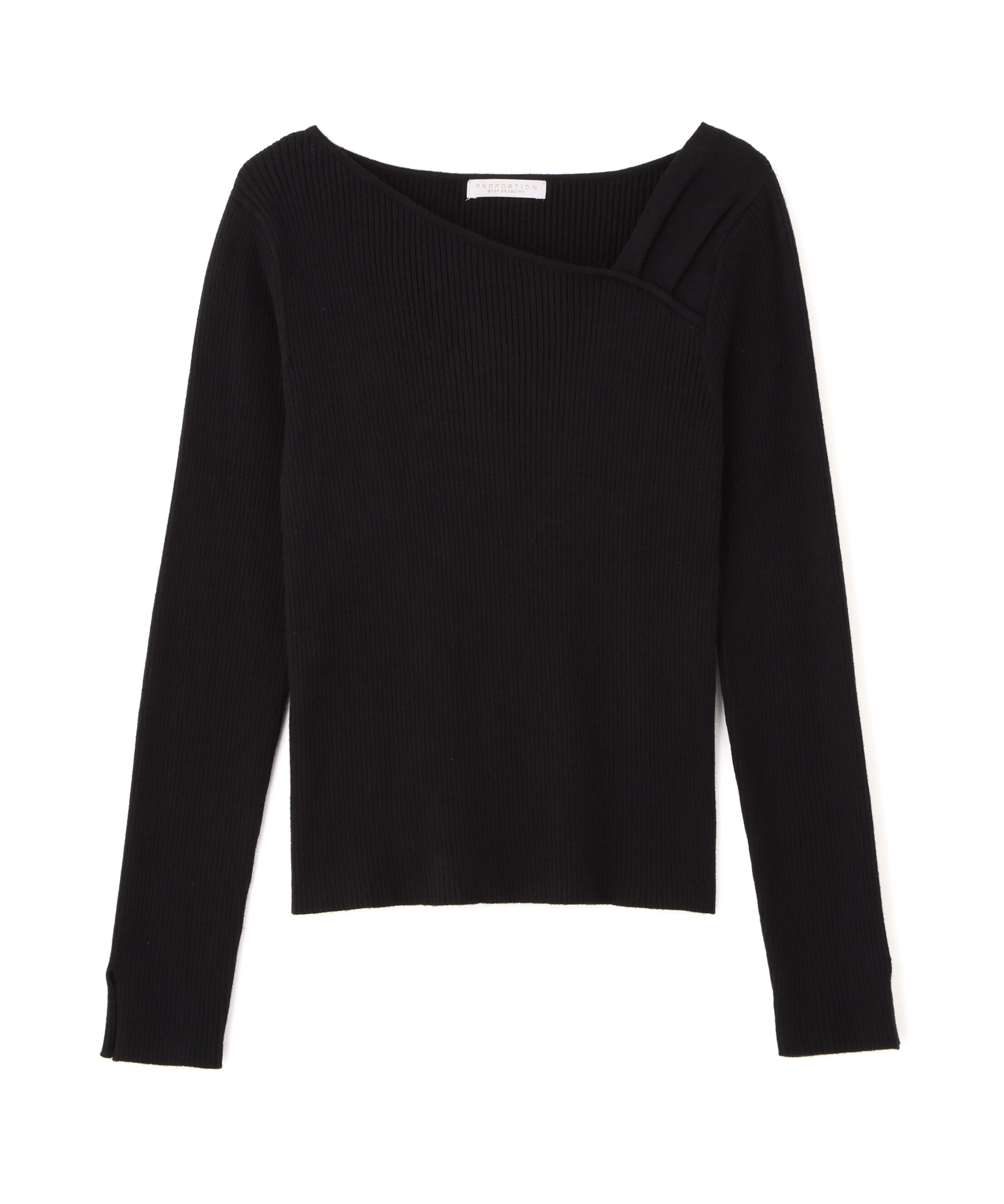 PROPORTION BODY DRESSING「アシメネックリブニット 25AW」|ニット・セーター|