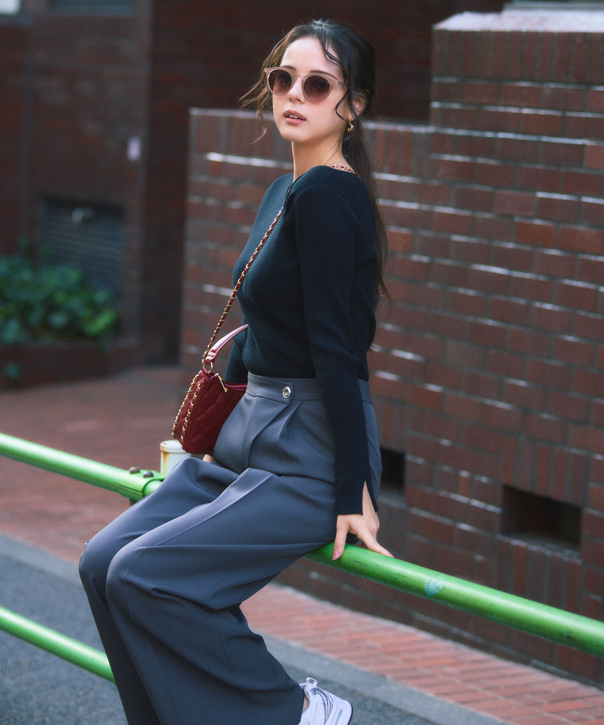 PROPORTION BODY DRESSING「アシメネックリブニット 25AW」|ニット・セーター|