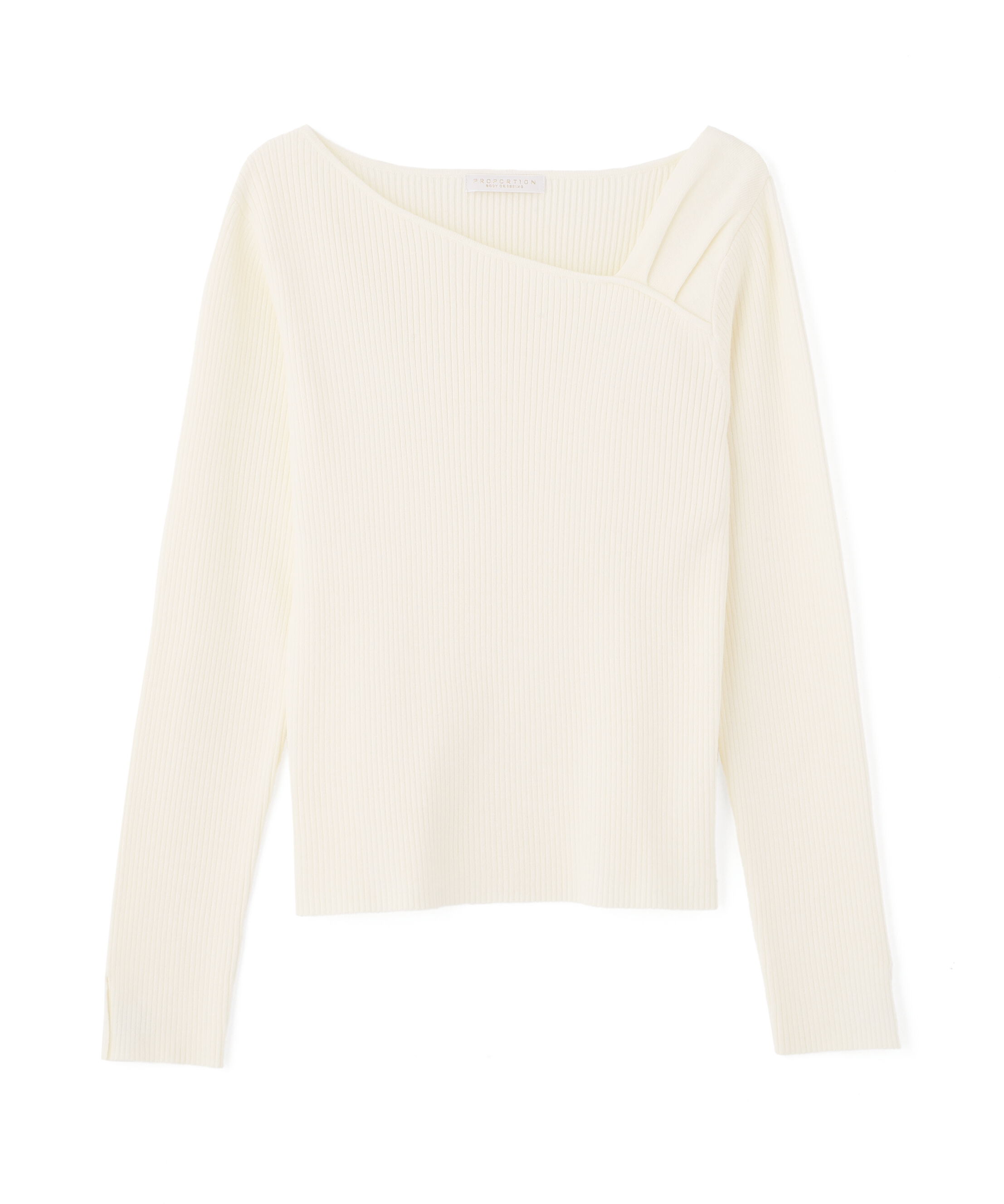 PROPORTION BODY DRESSING「アシメネックリブニット 25AW」|ニット・セーター|