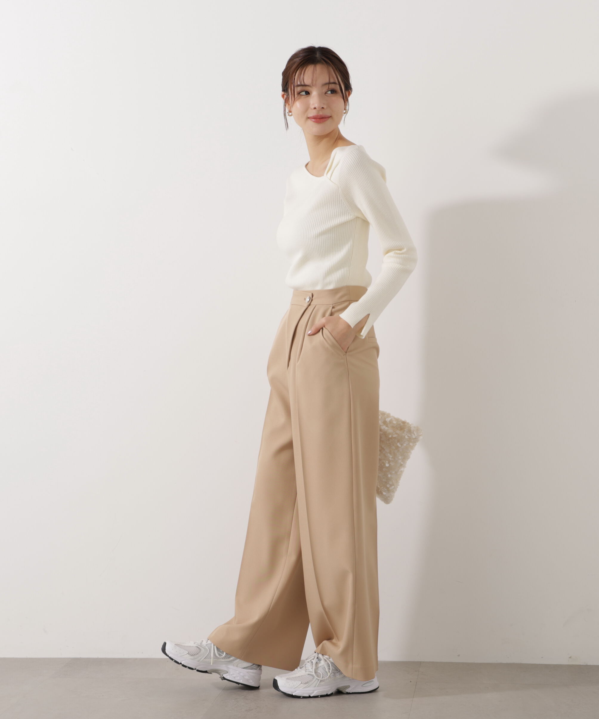 PROPORTION BODY DRESSING「アシメネックリブニット 25AW」|ニット・セーター|