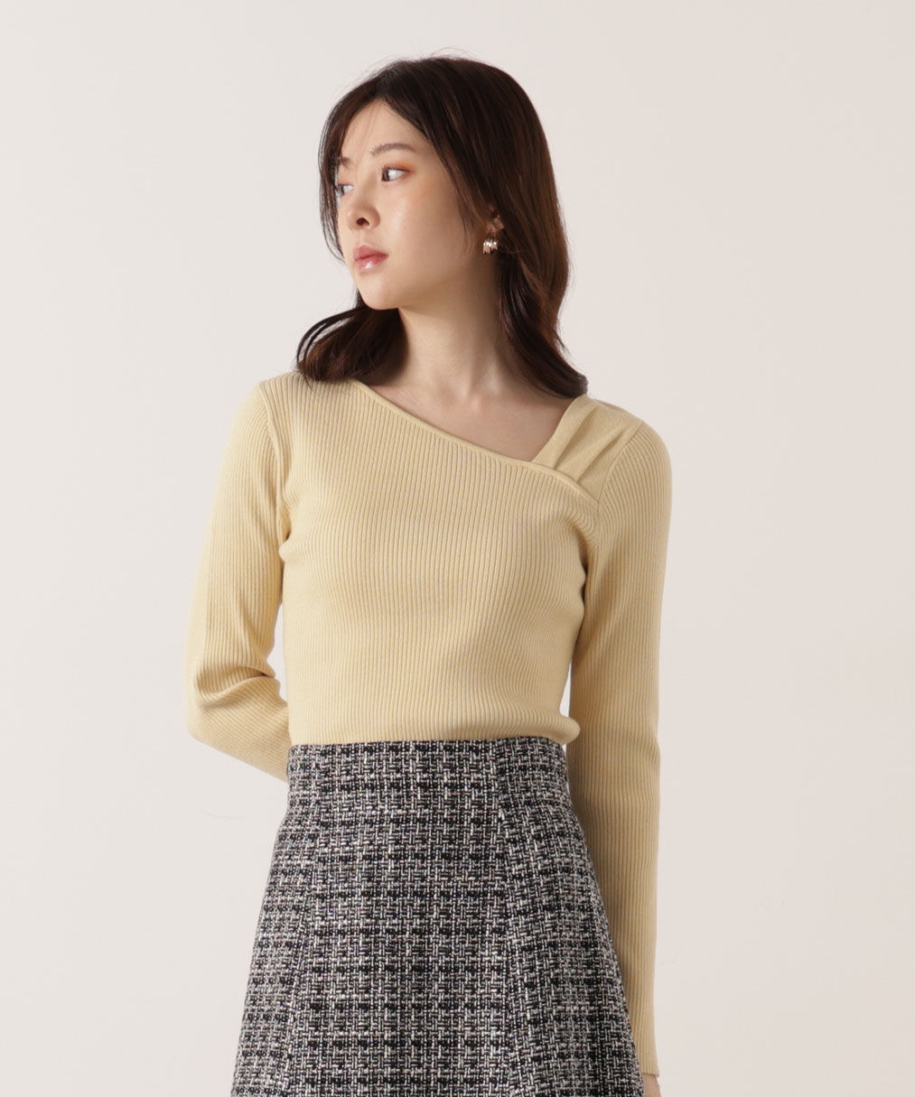 PROPORTION BODY DRESSING「アシメネックリブニット 25AW」|ニット・セーター|