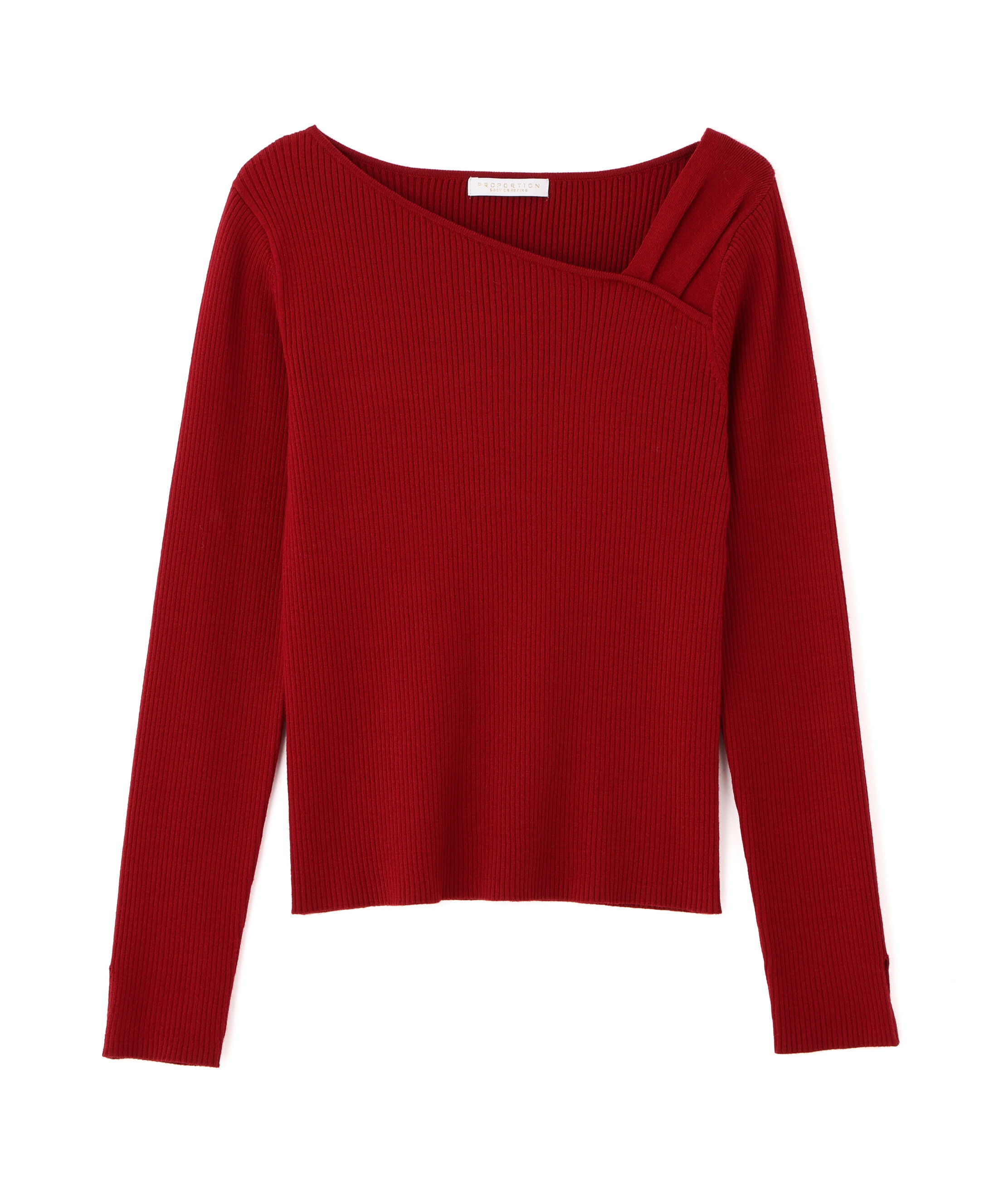 PROPORTION BODY DRESSING「アシメネックリブニット 25AW」|ニット・セーター|