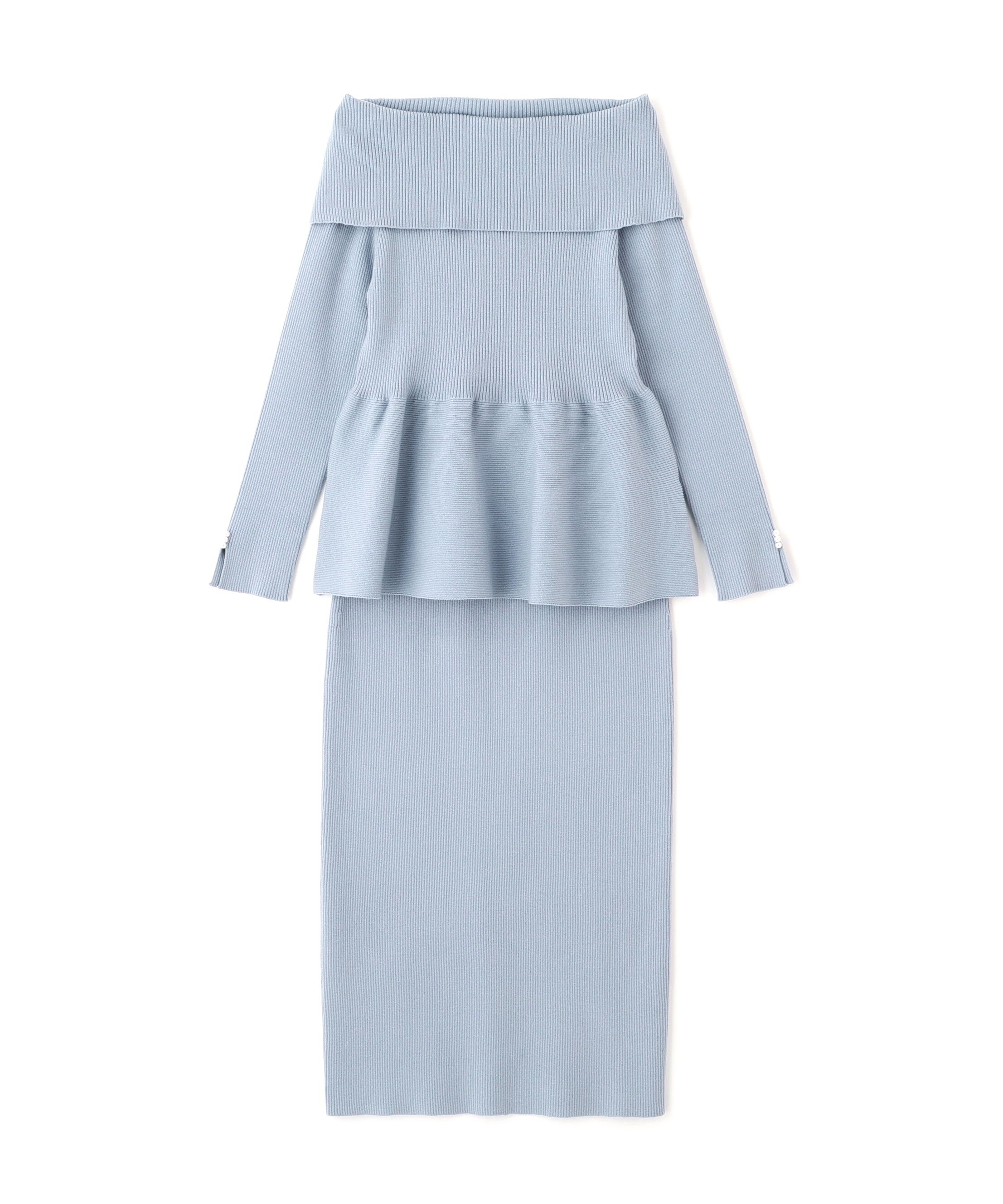 PROPORTION BODY DRESSING「オフショルペプラムニットセット　25AW」|ワンピース|