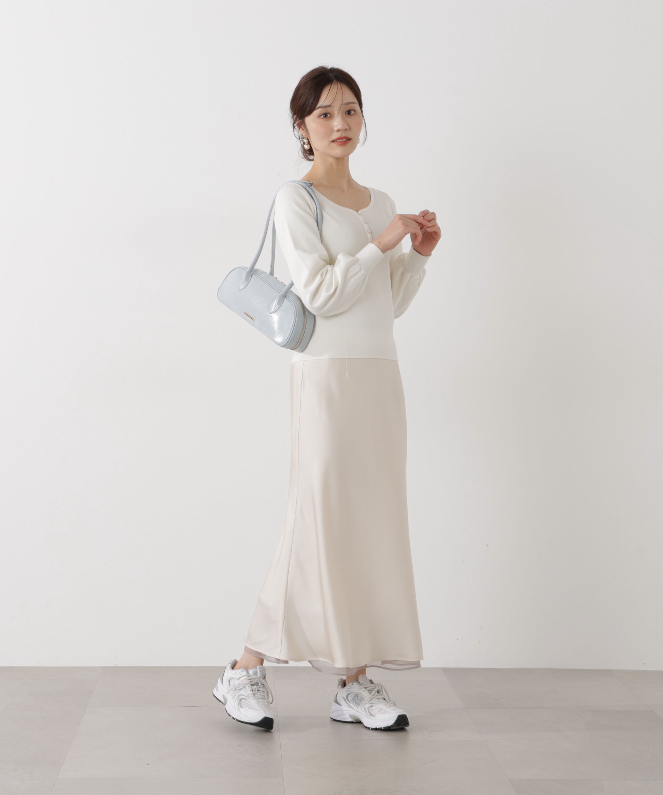 PROPORTION BODY DRESSING「＜ウォッシャブル/UV＞釦付きハートネック総針ニット」|ニット・セーター|