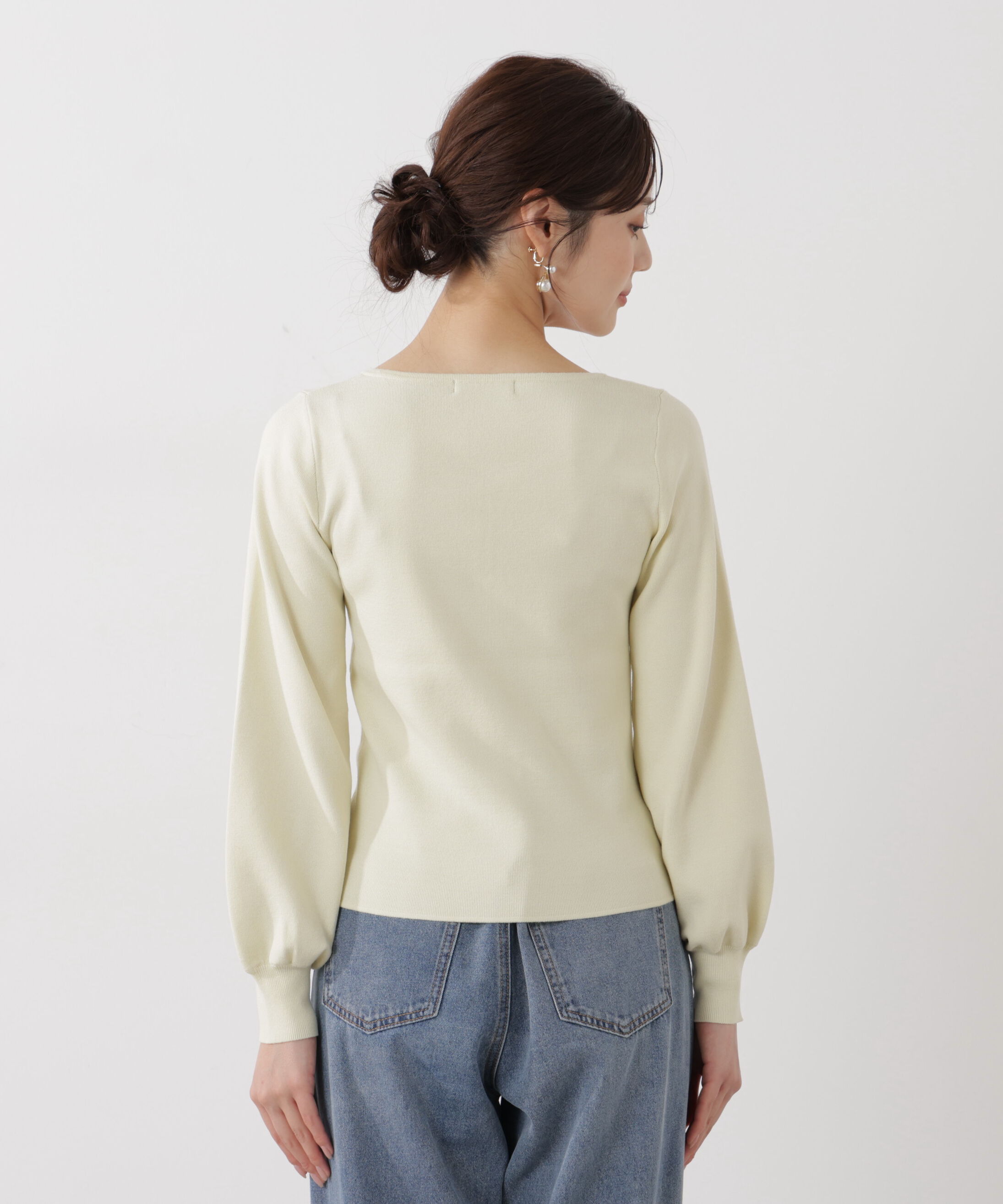 PROPORTION BODY DRESSING「＜ウォッシャブル/UV＞釦付きハートネック総針ニット」|ニット・セーター|