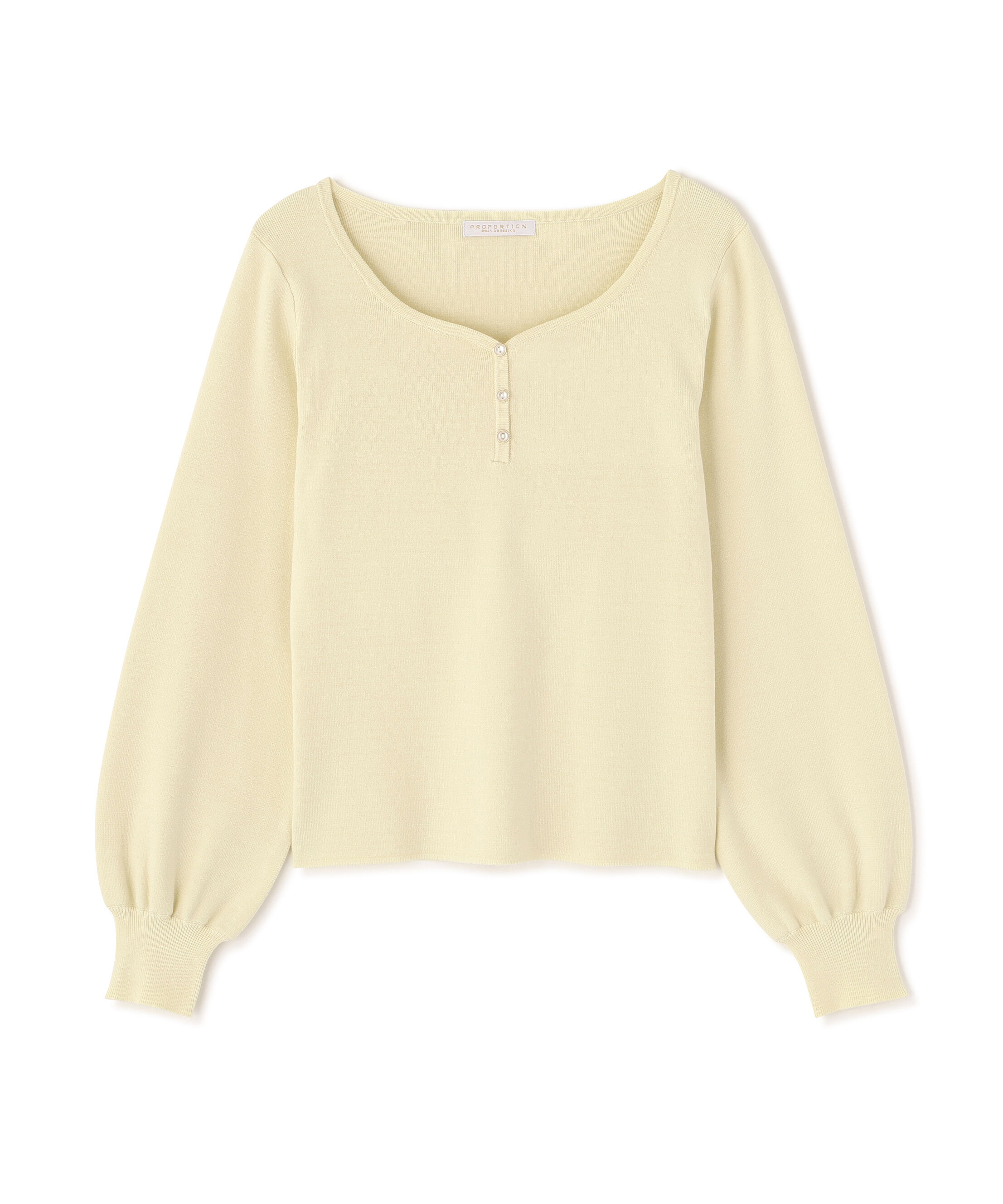 PROPORTION BODY DRESSING「＜ウォッシャブル/UV＞釦付きハートネック総針ニット」|ニット・セーター|