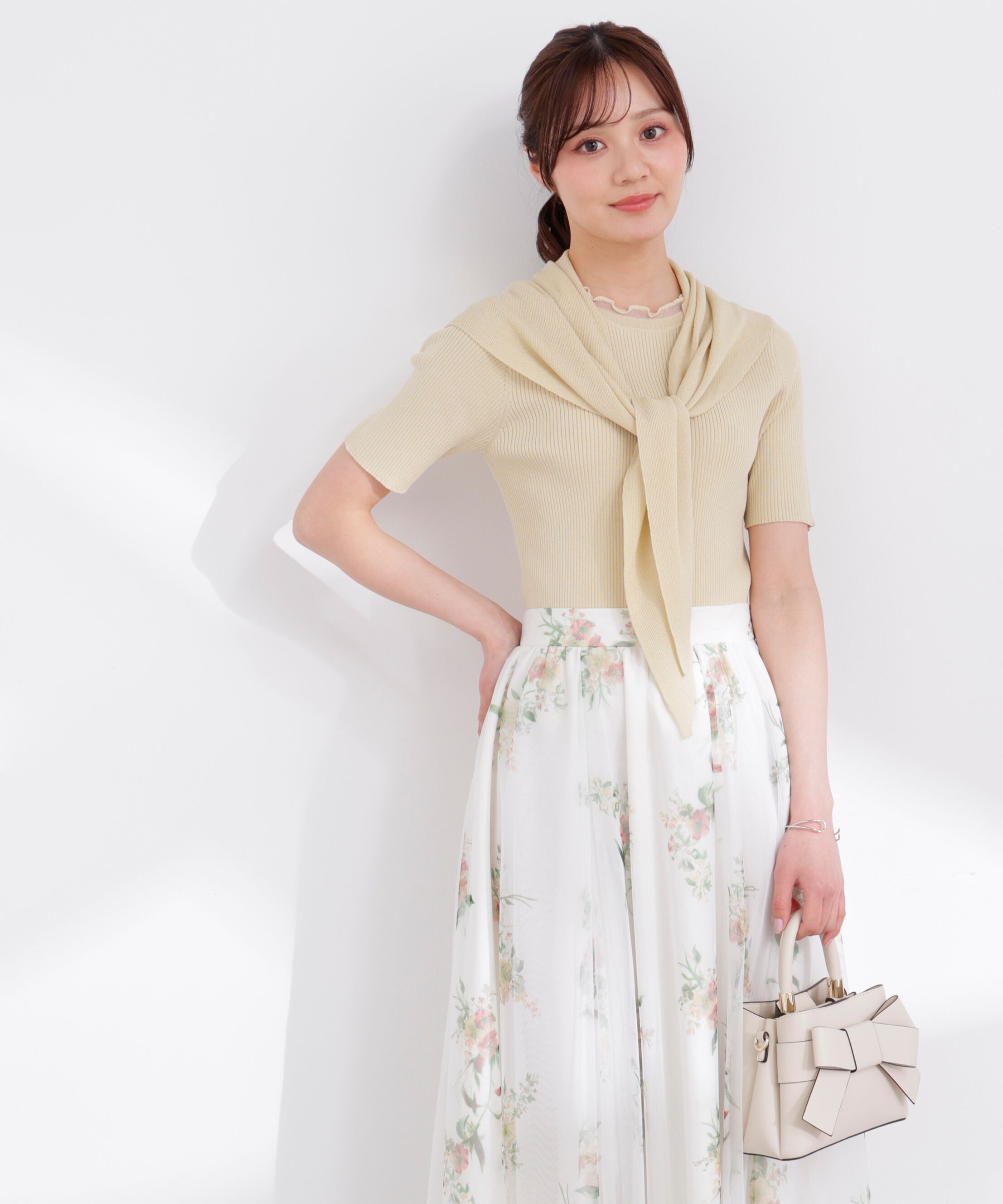 PROPORTION BODY DRESSING「トライアングルスカーフ付きニット 26SS」|ニット・セーター|