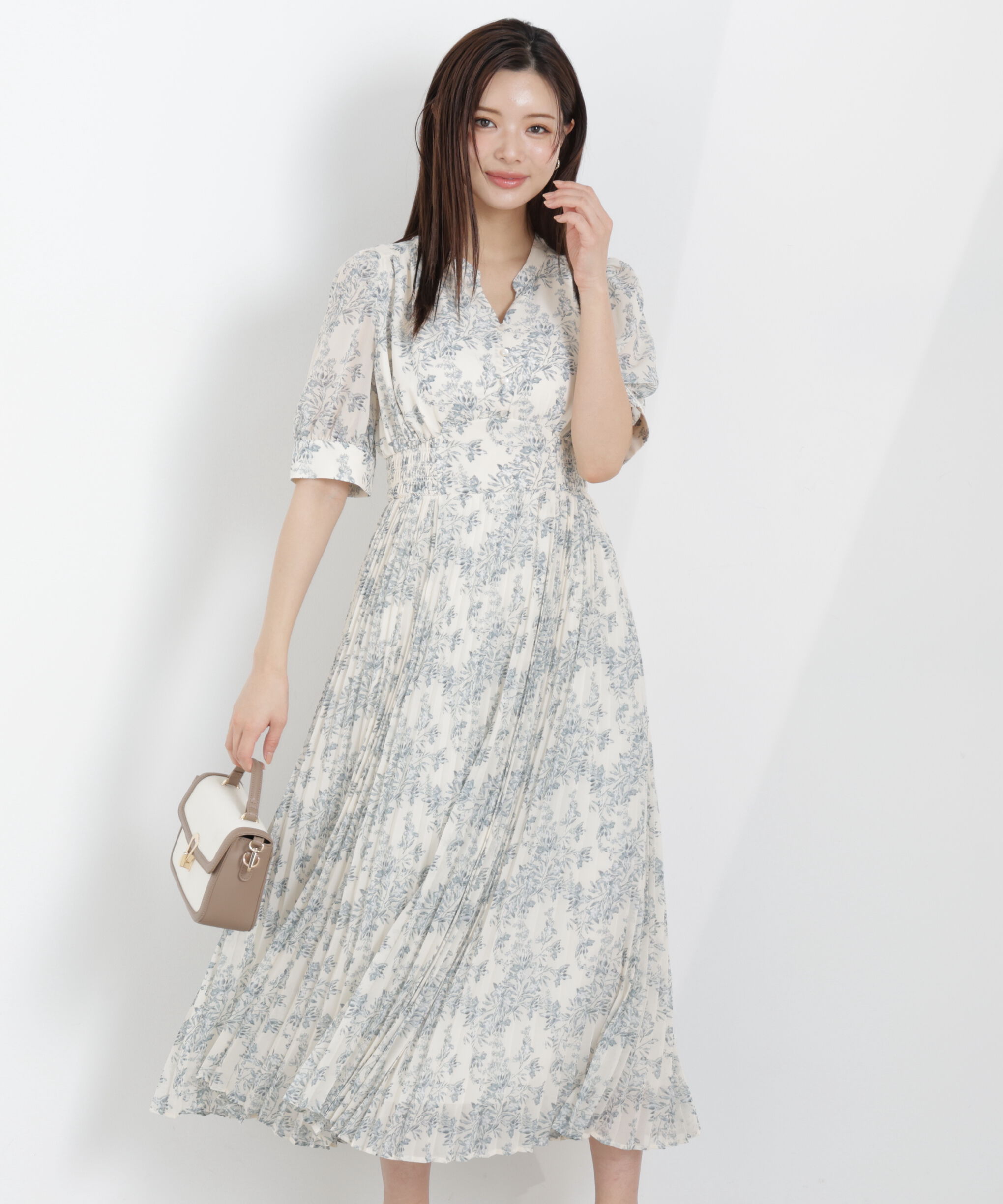 PROPORTION BODY DRESSING「花柄プリーツワンピース　26SS」|ワンピース|