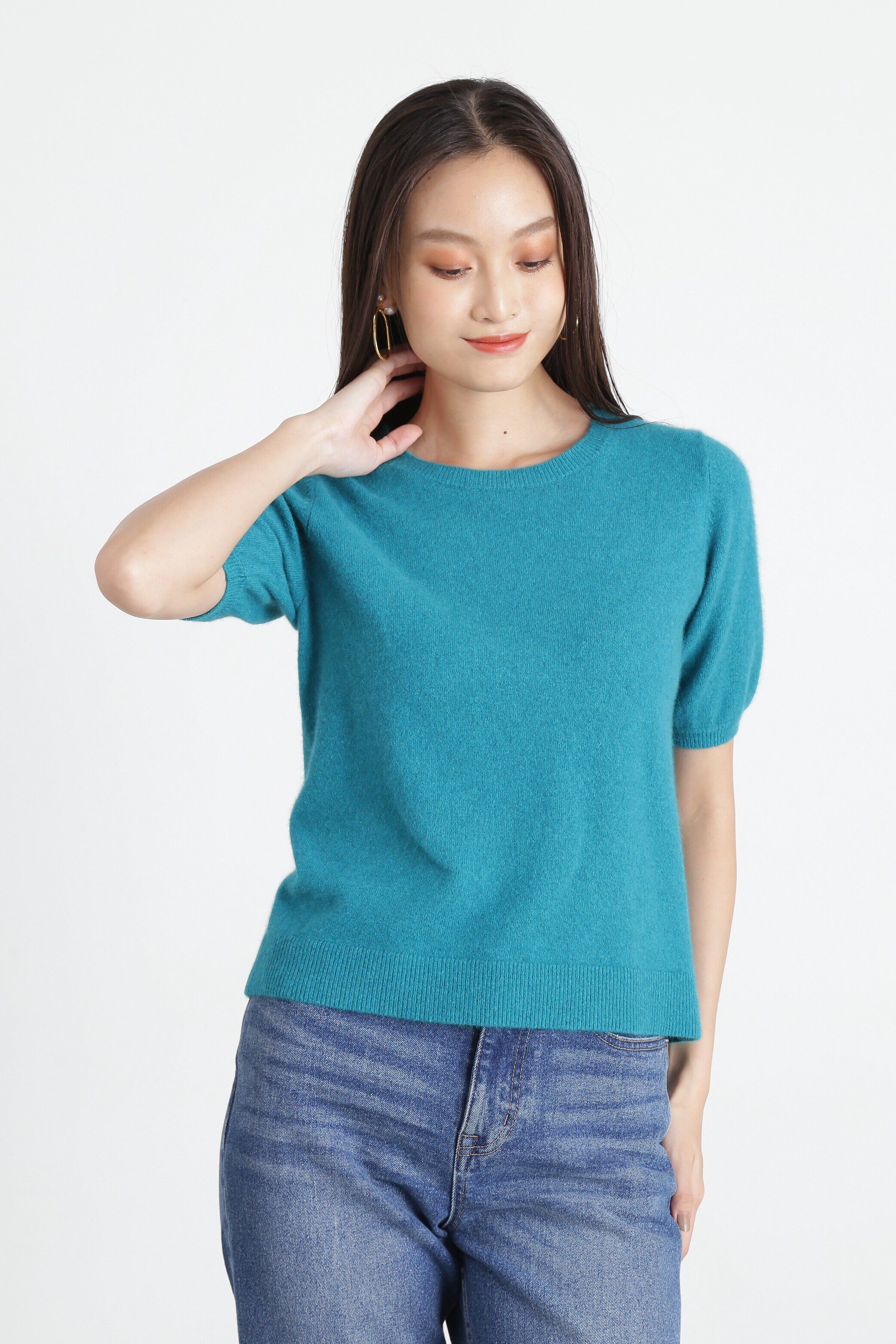  「◆クルーパフスリーブプルオーバー」|ニット・セーター|ブルー