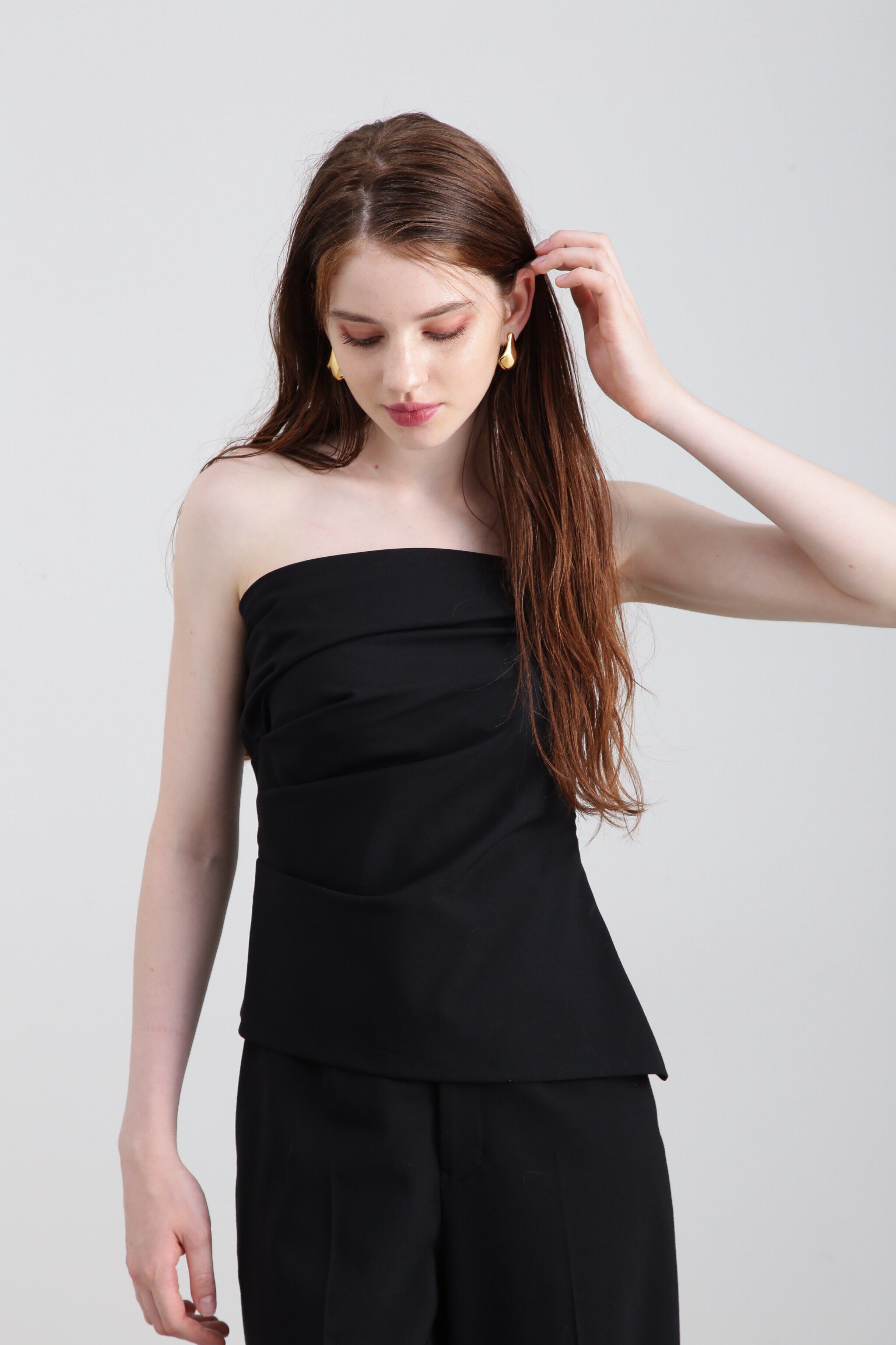  「セットアップベアトップブラウス」|シャツ・ブラウス|ブラック