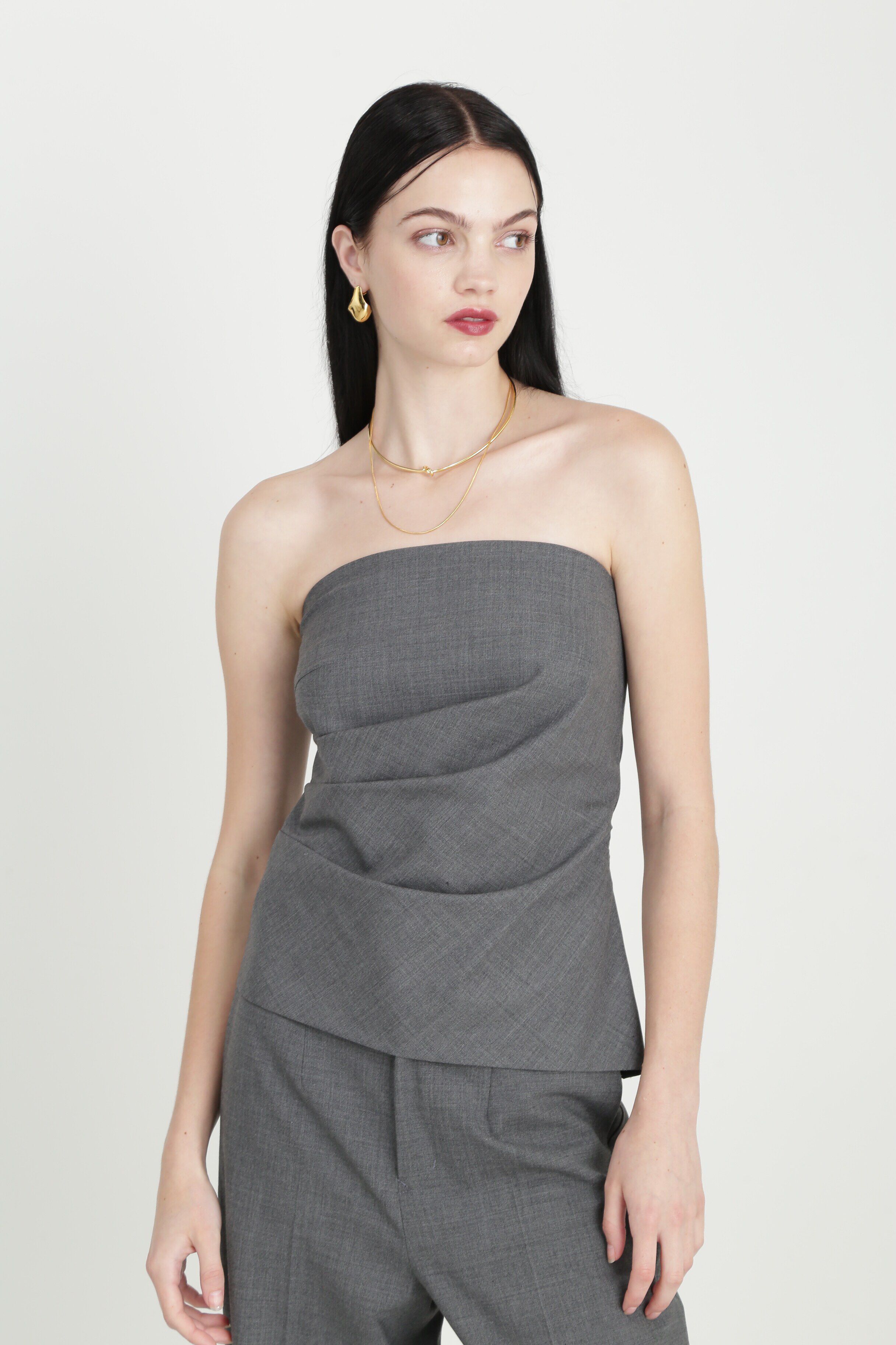  「セットアップベアトップブラウス」|シャツ・ブラウス|グレー