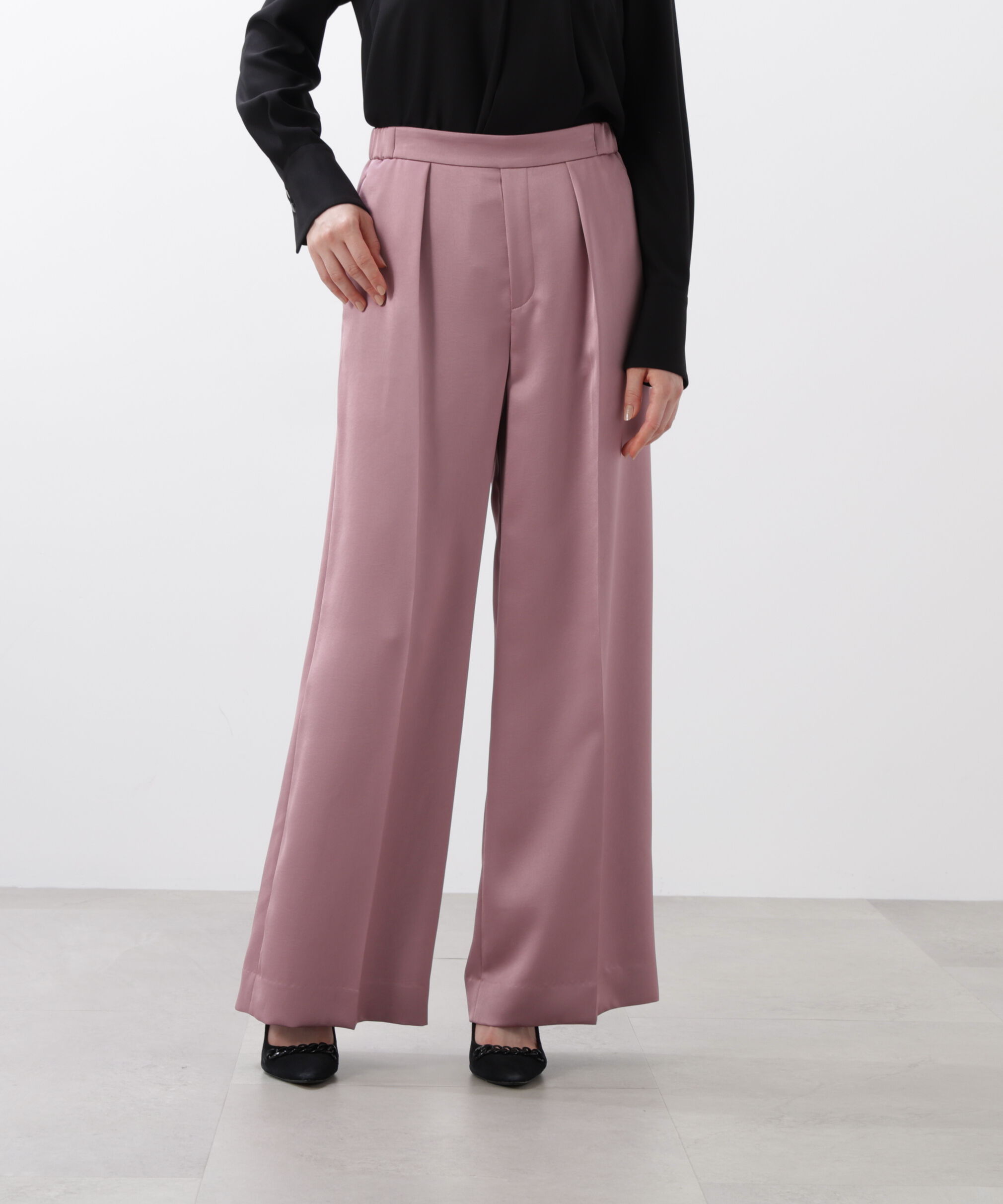  「◆サテンワイドパンツ」|その他|ピンク