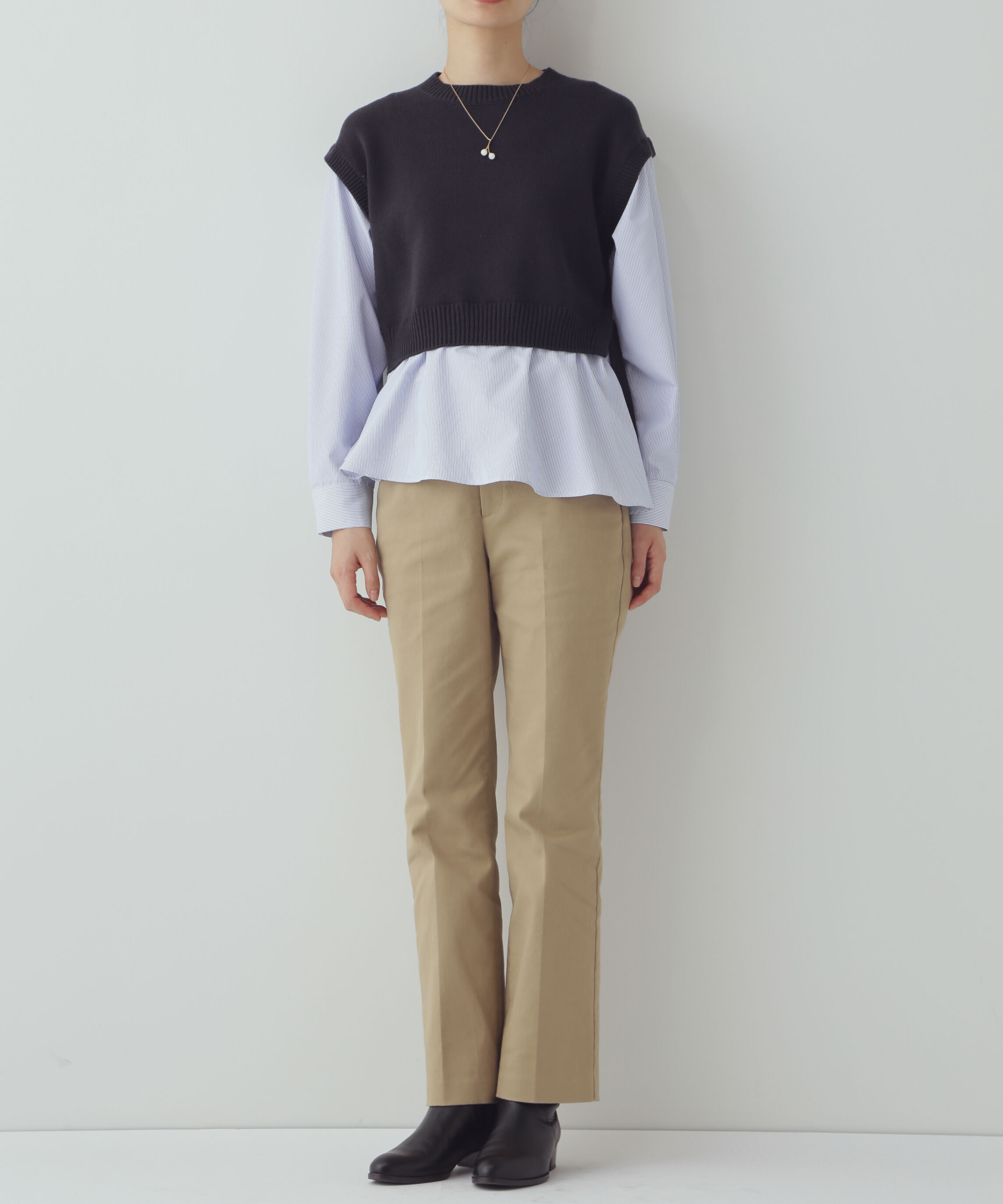  「◆布帛コンビニットプルオーバー」|ニット・セーター|