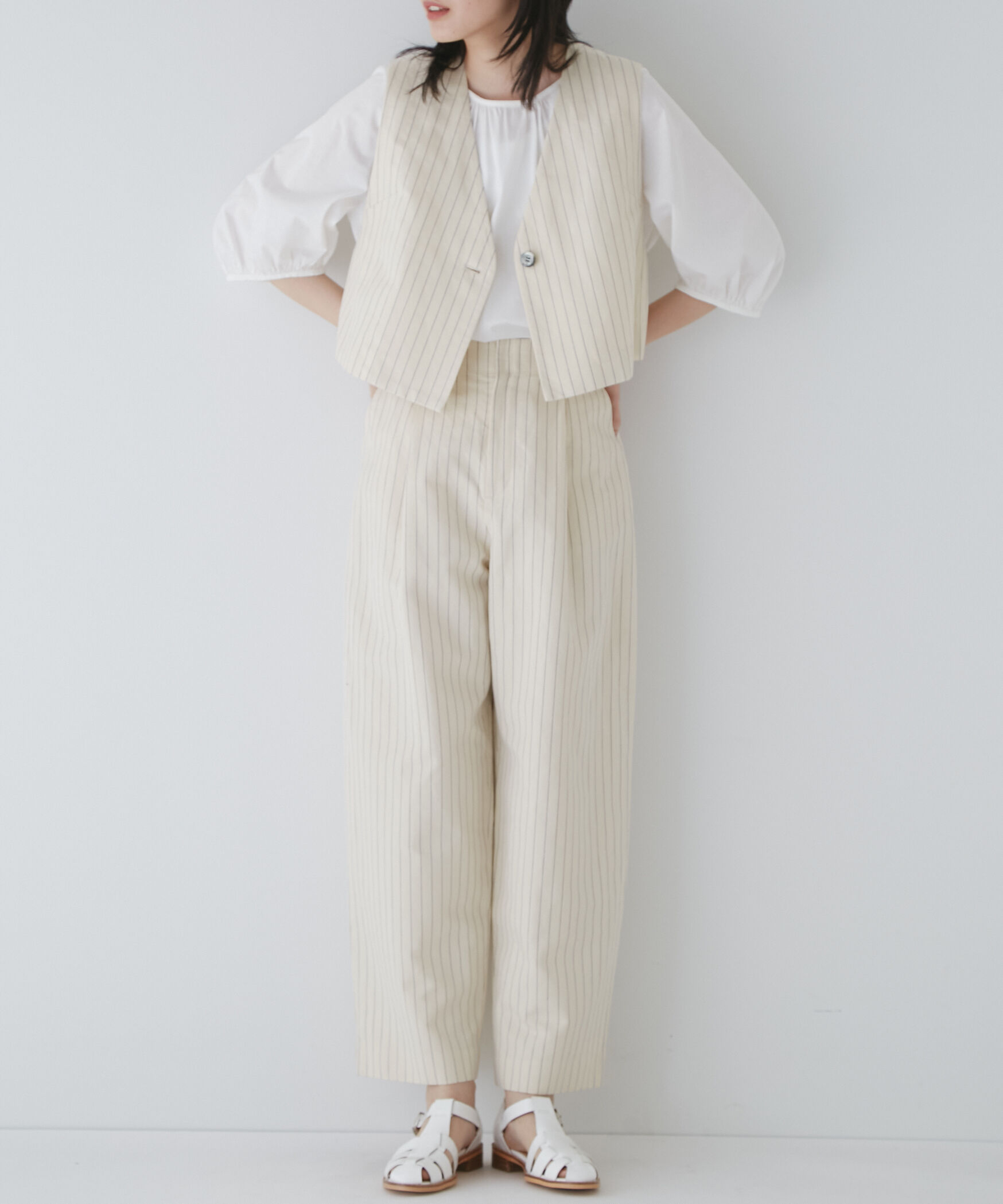  「◆綿麻ストライプパンツ」|その他|