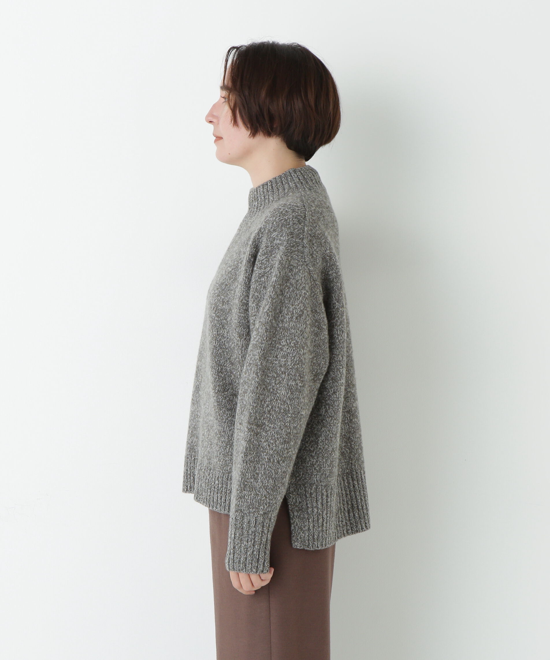  「≪洗える≫ウールローゲージＭＩＸヤーンハイネックプルオーバー」|ニット・セーター|