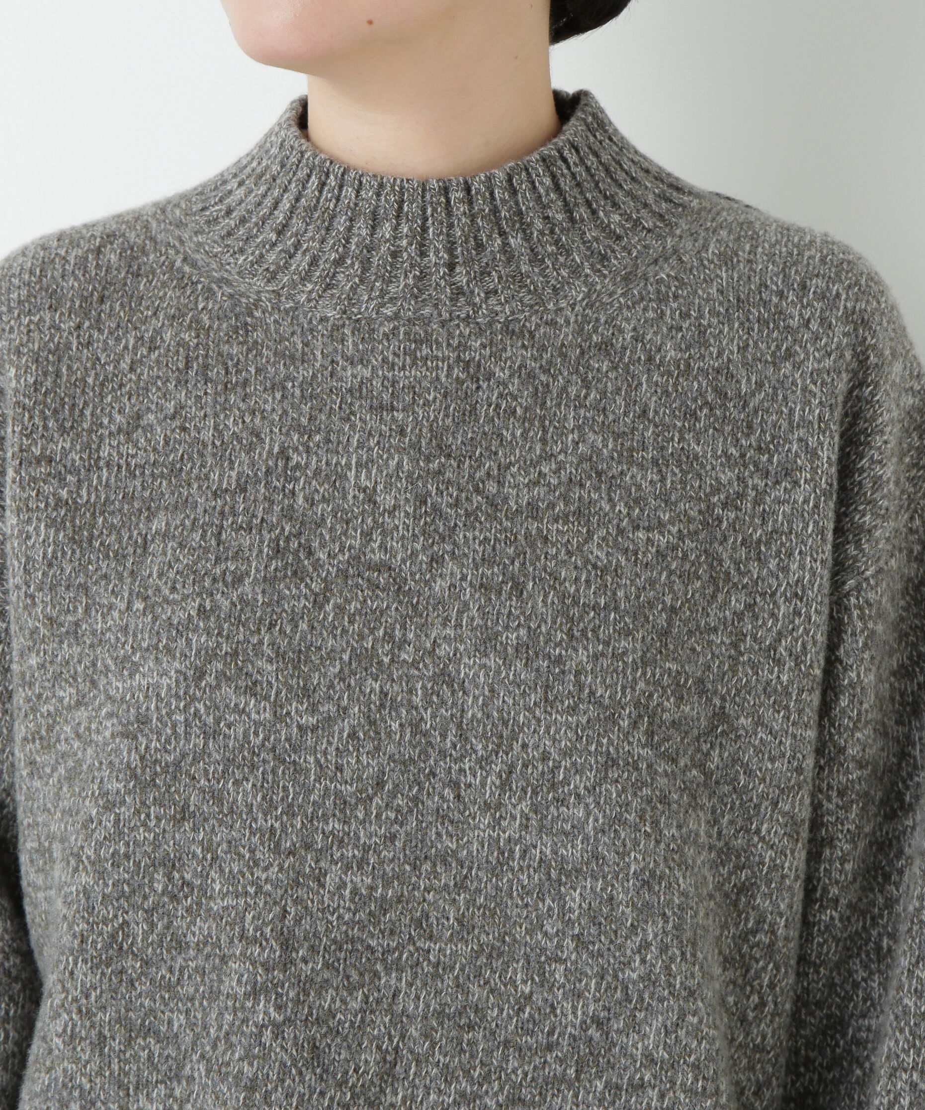  「≪洗える≫ウールローゲージＭＩＸヤーンハイネックプルオーバー」|ニット・セーター|