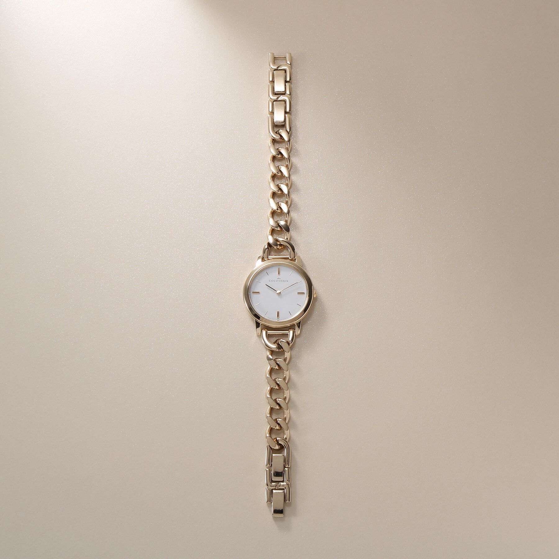 COCOSHNIK「RGラウンドチェーンベルト ウォッチ（ホワイトマット）」|腕時計|