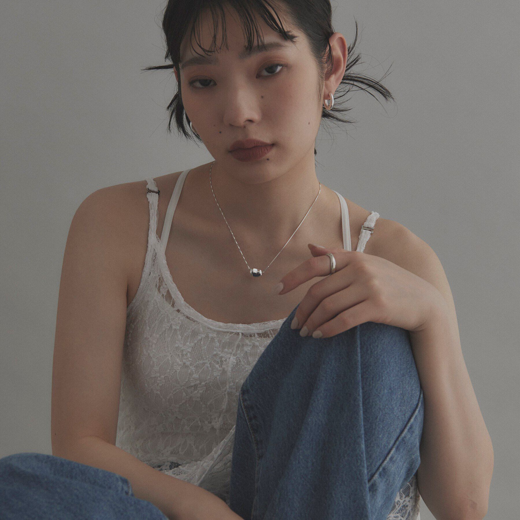 COCOSHNIK ONKITSCH「シルバー ニュアンスネック ビーンズ」|ネックレス|