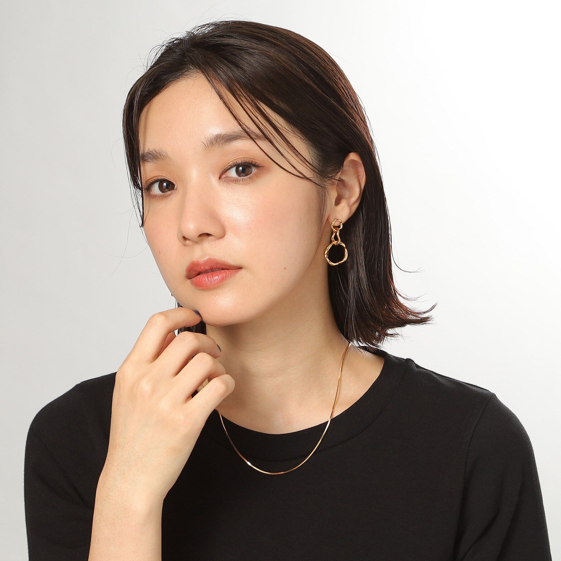 COCOSHNIK ONKITSCH「シルバー ニュアンスピアス トリプルフープ GP」|ピアス|