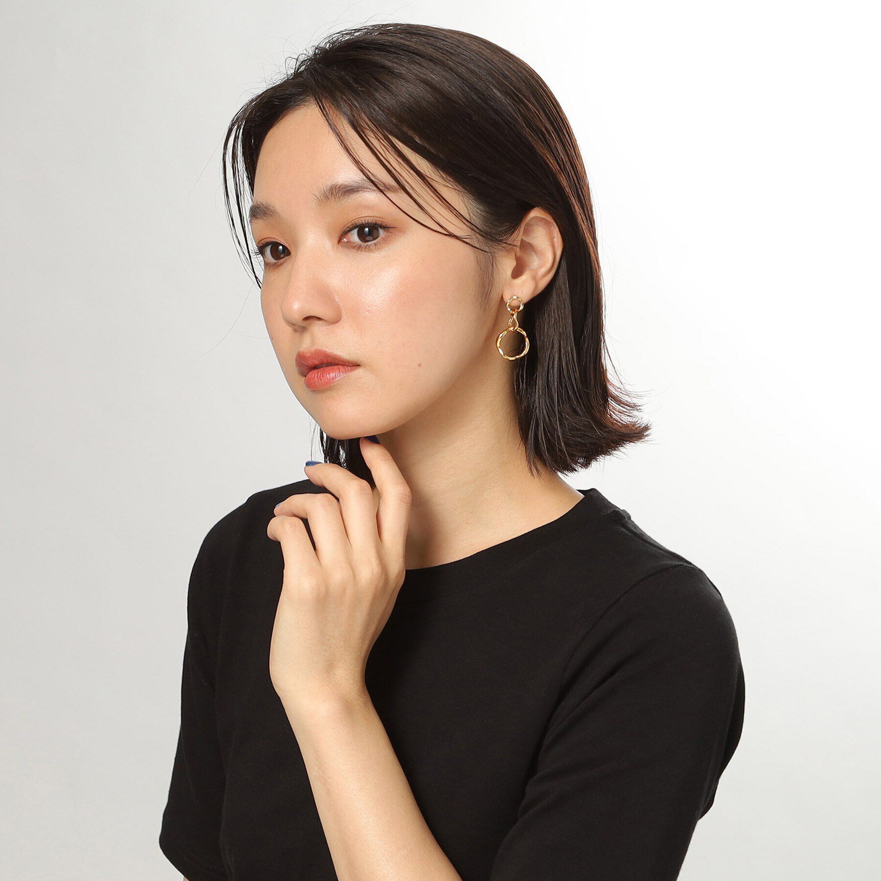 COCOSHNIK ONKITSCH「シルバー ニュアンスピアス トリプルフープ GP」|ピアス|