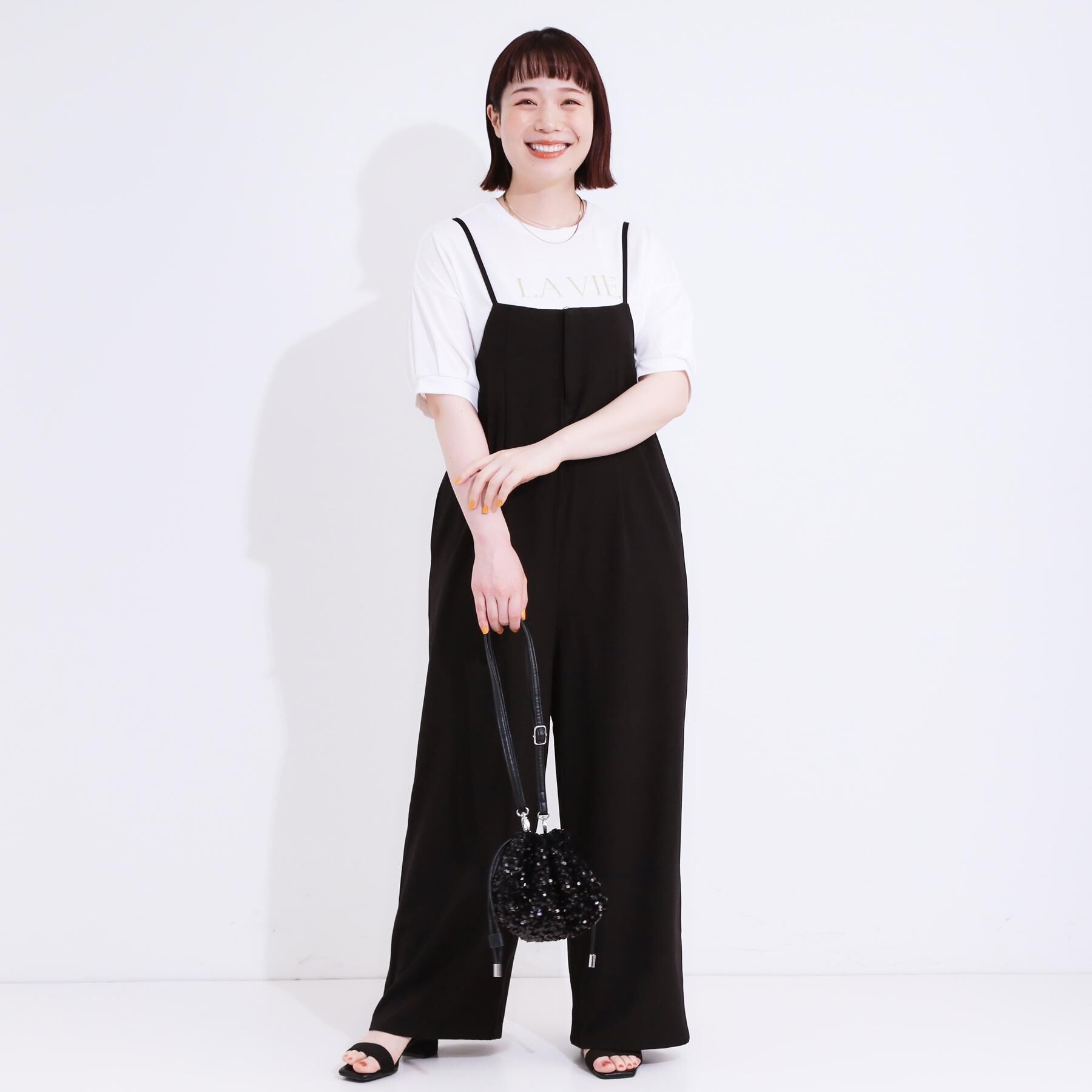 SHOO･LA･RUE「【S-LL/ひんやり/UV】ぷっくりラメプリントロゴTシャツ」|Tシャツ・カットソー|