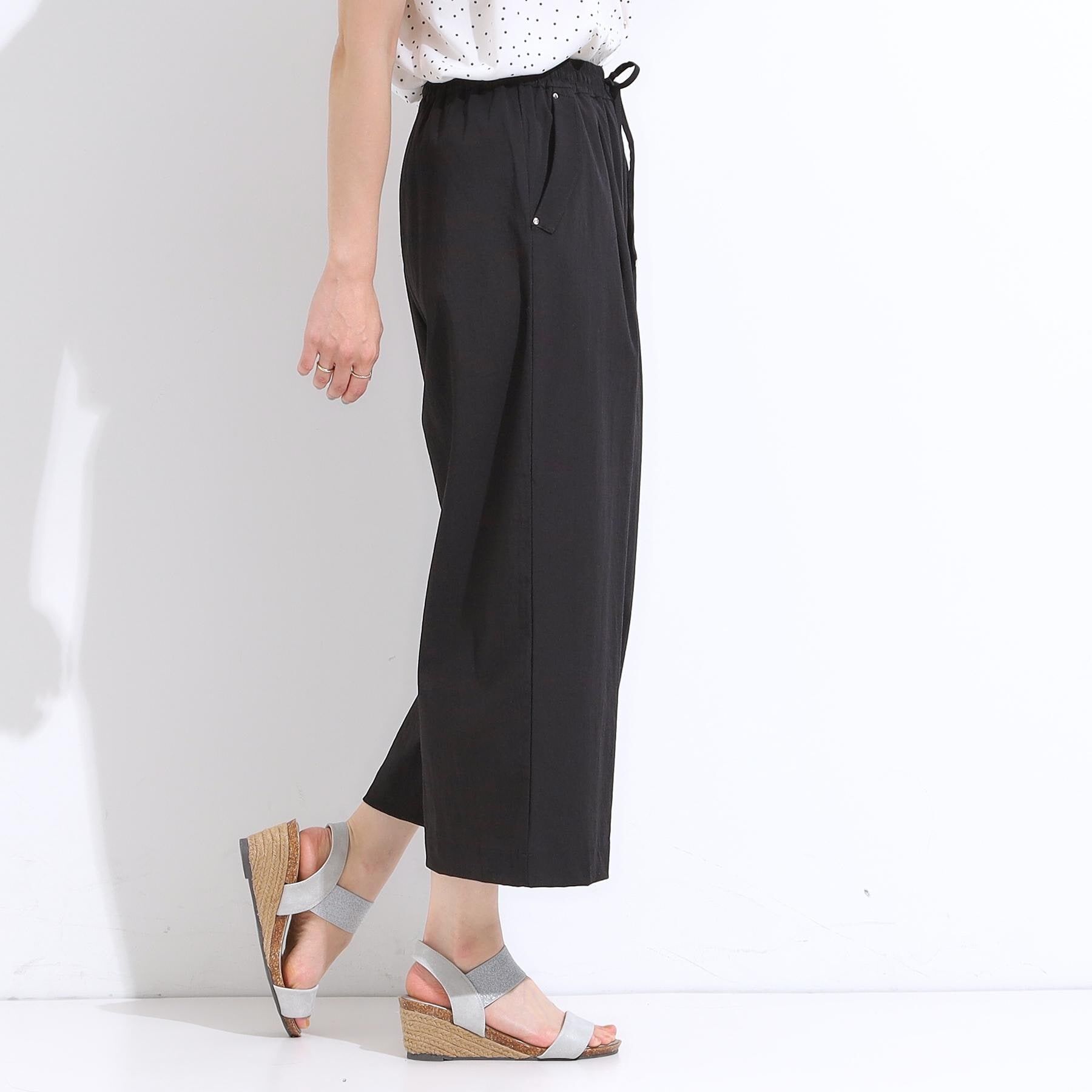 SHOO･LA･RUE「【着丈選べる/S-LL】触れる度ひんやり ゆるきれい イージーワイドパンツ」|その他|