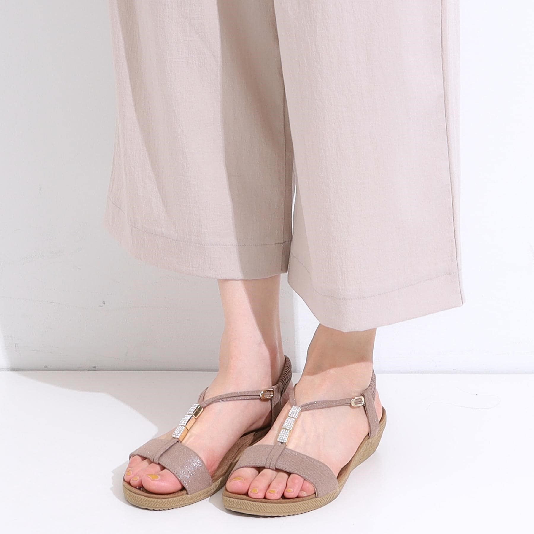 SHOO･LA･RUE「【着丈選べる/S-LL】触れる度ひんやり ゆるきれい イージーワイドパンツ」|その他|