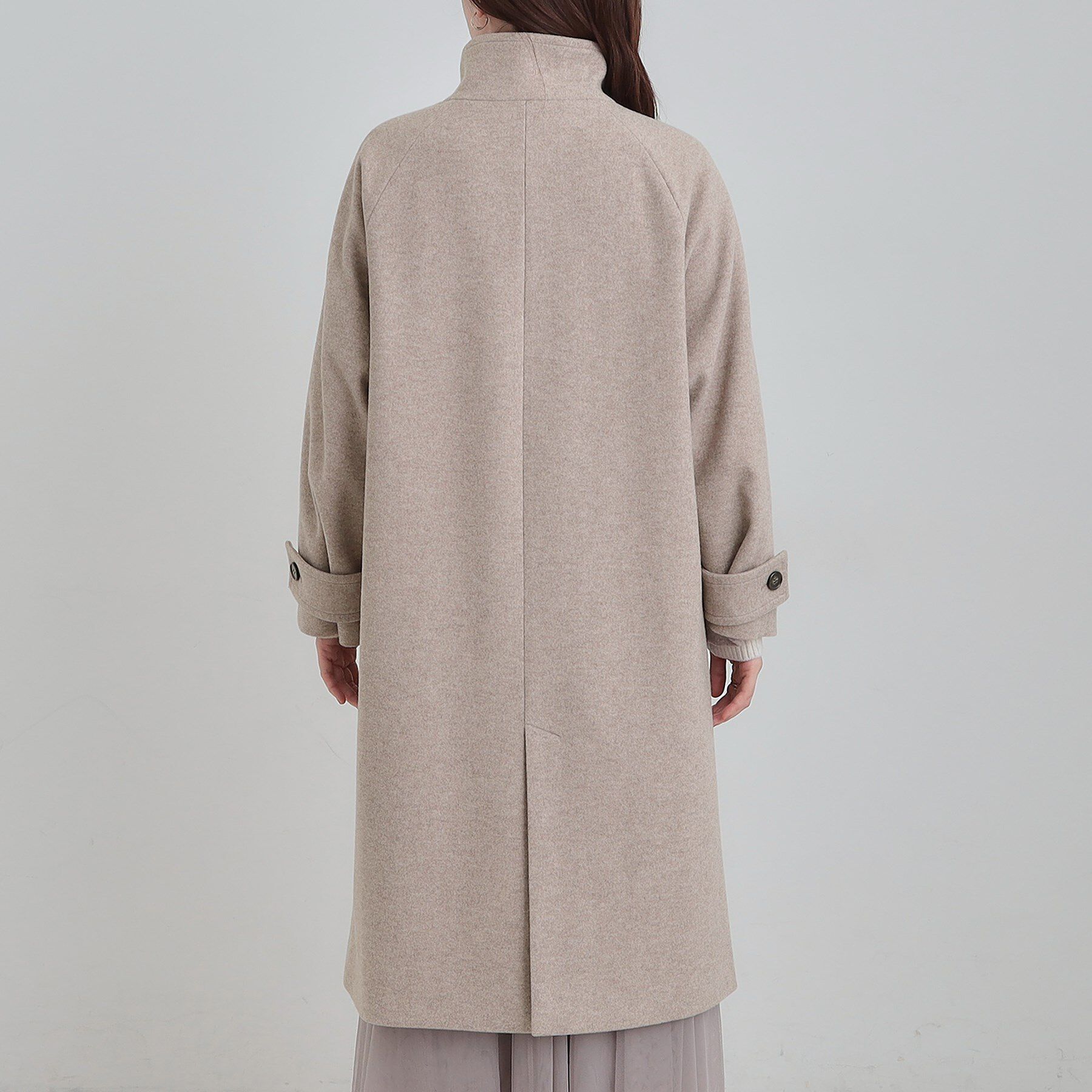 SHOO･LA･RUE「【S-LL】大人のきれいめスタイルに ウール調スタンドロングコート」|その他|