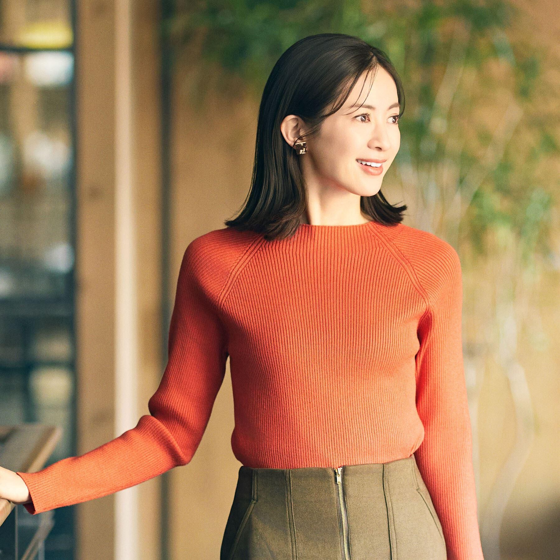 SHOO･LA･RUE「【絶妙なゆるピタ/洗濯機可】ちくちくしにくい リブハイネックやわらかニット」|ニット・セーター|