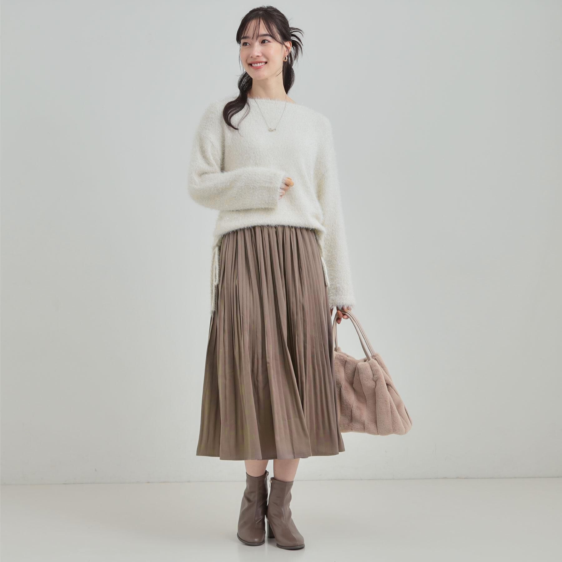 SHOO･LA･RUE「【着丈選べる/あったか】裏に秘密 プリーツスカート」|スカート|