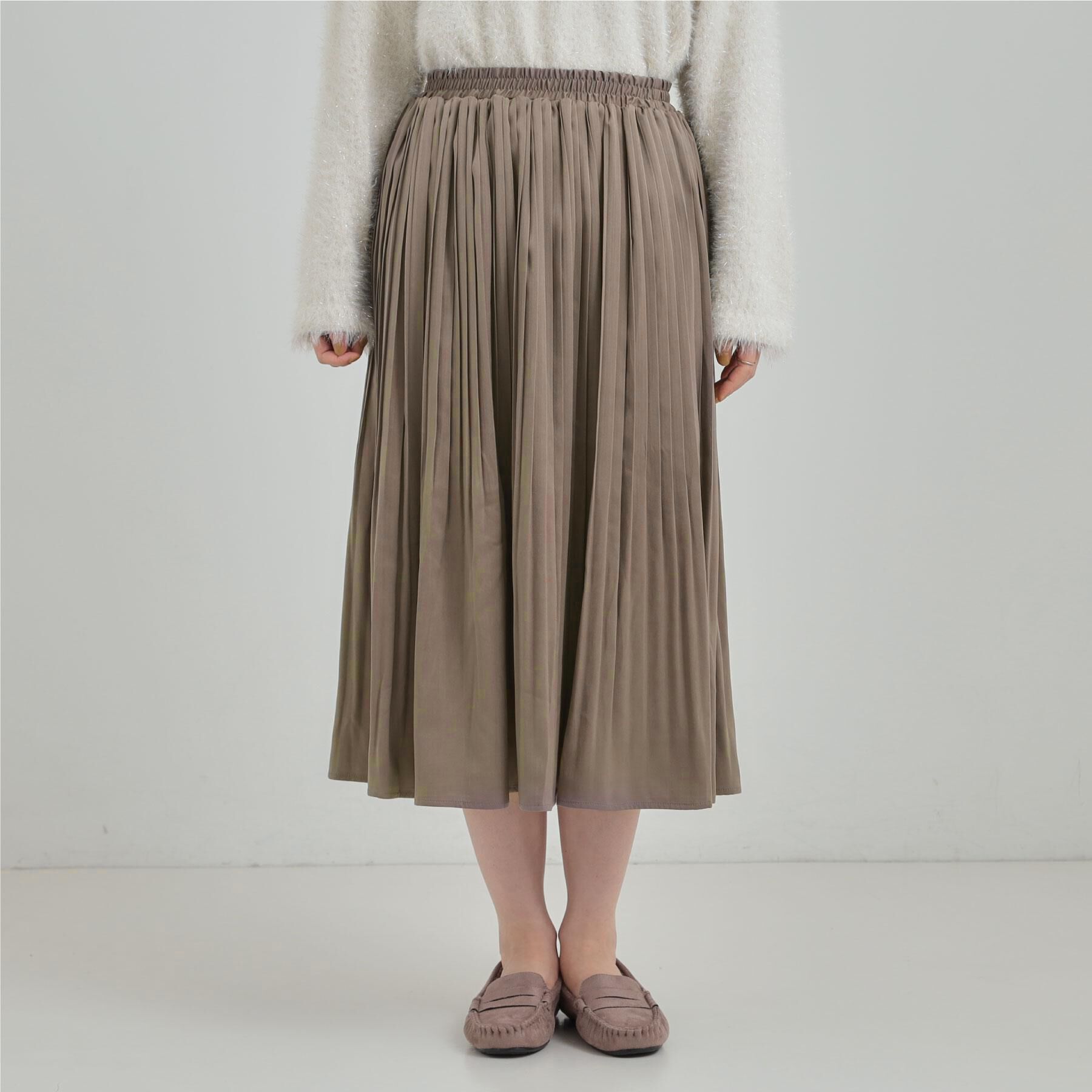 SHOO･LA･RUE「【着丈選べる/あったか】裏に秘密 プリーツスカート」|スカート|