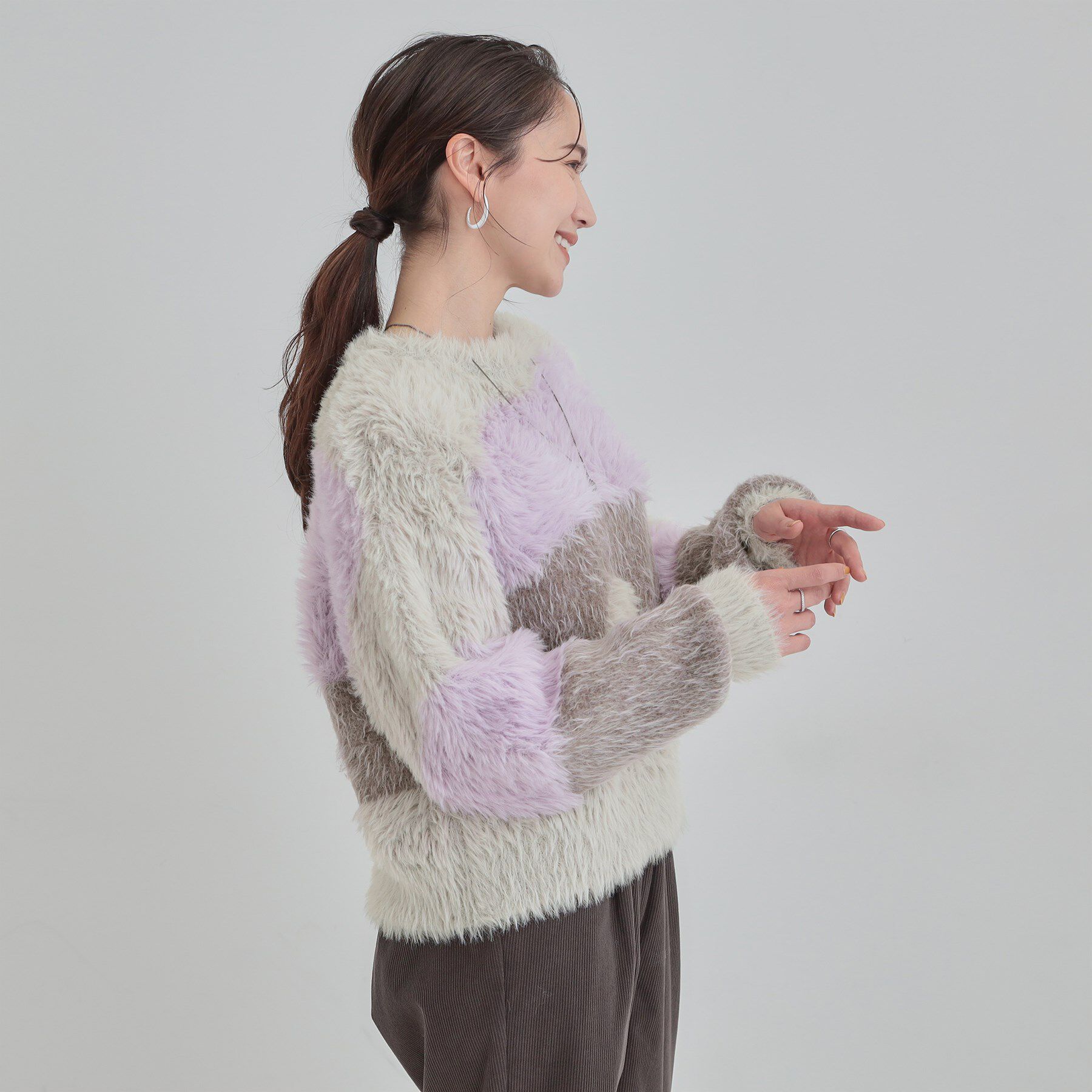 SHOO･LA･RUE「【選べる4柄】ふわふわ ロングフェザーニット」|ニット・セーター|