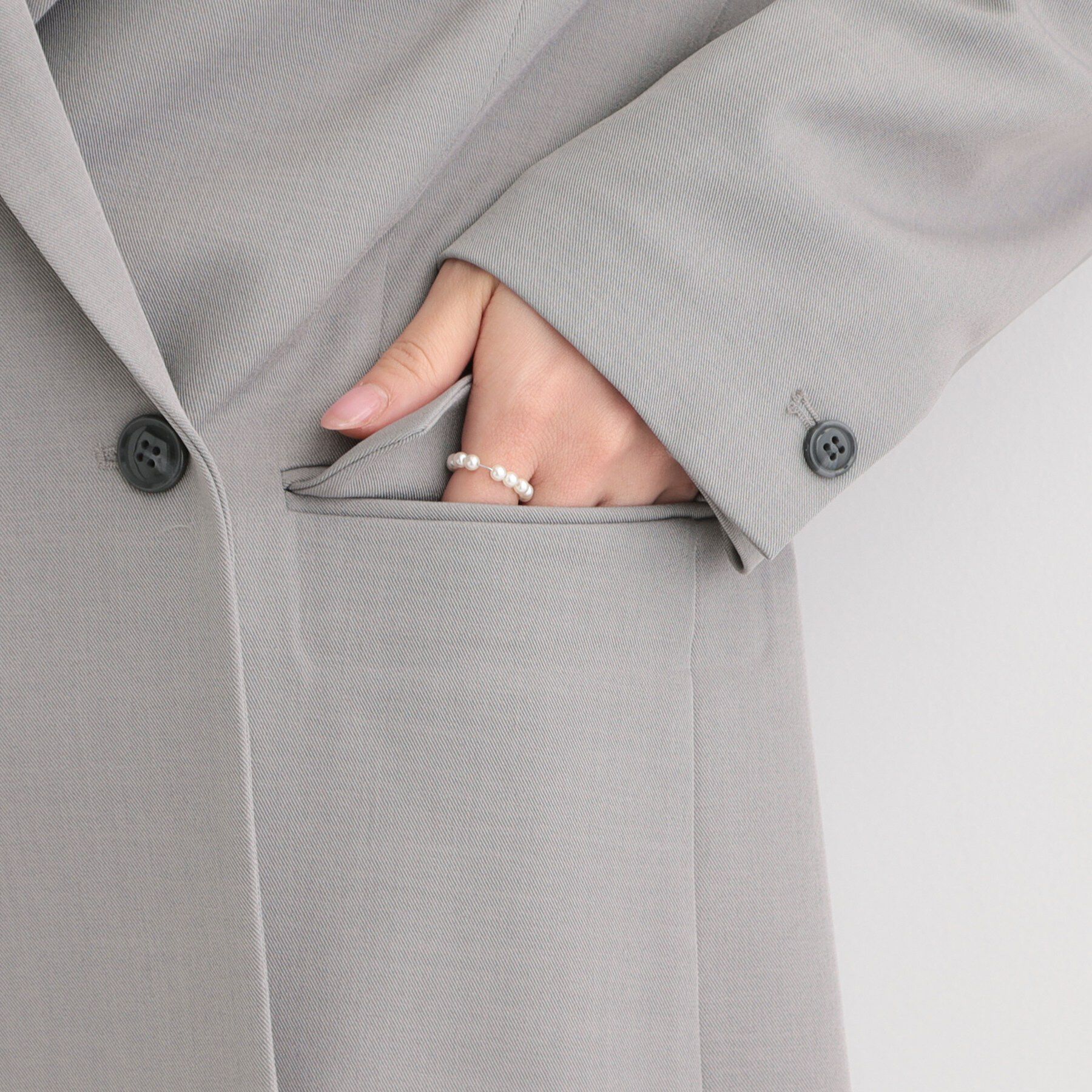 SHOO･LA･RUE「【洗濯機可/イージーケア/UV】オンオフ使える　ゆったりダブルジャケット」|テーラードジャケット|