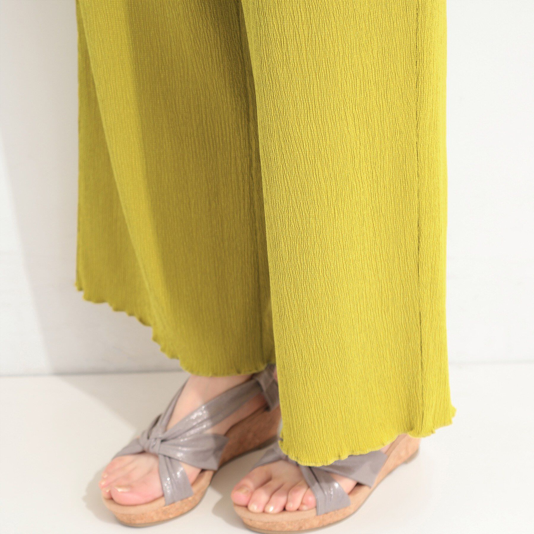 SHOO･LA･RUE「【洗濯機可/S-LL】すっきり見え さらさら 楊柳イージーワイドパンツ」|その他|