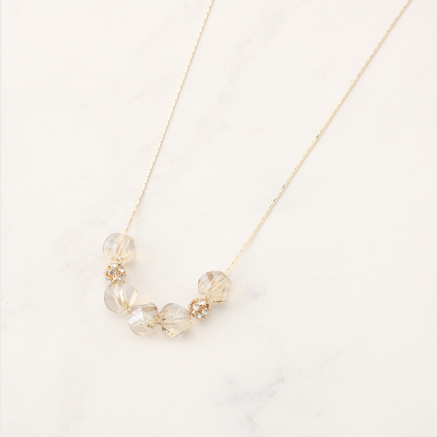 SHOO･LA･RUE「クリアパーツスライダーネックレス」|ネックレス|ホワイト(001)