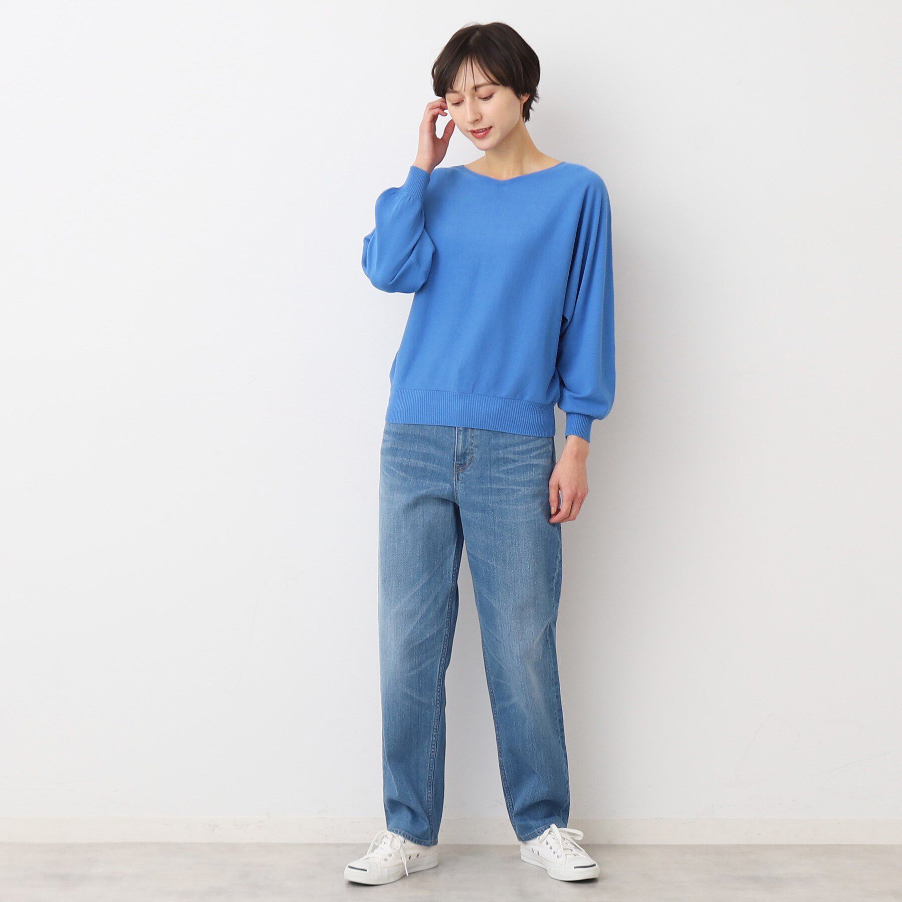 Dessin「【洗える】後ろボタンニットプルオーバー長袖（XS～L）」|ニット・セーター|