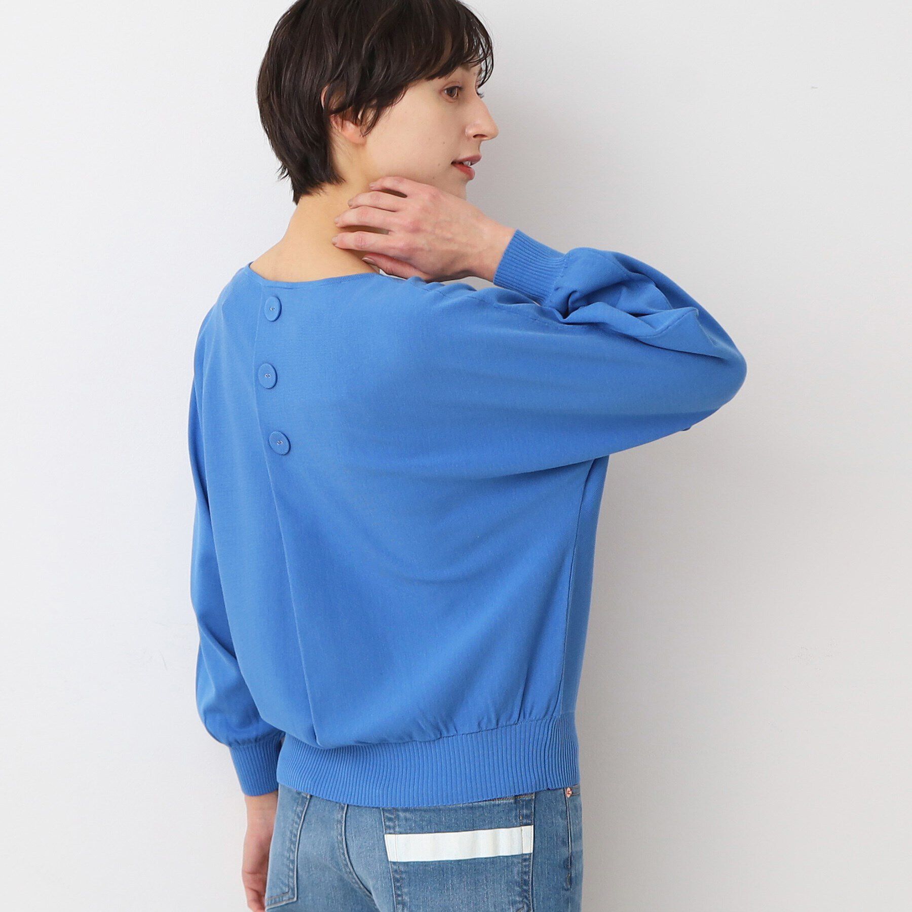 Dessin「【洗える】後ろボタンニットプルオーバー長袖（XS～L）」|ニット・セーター|