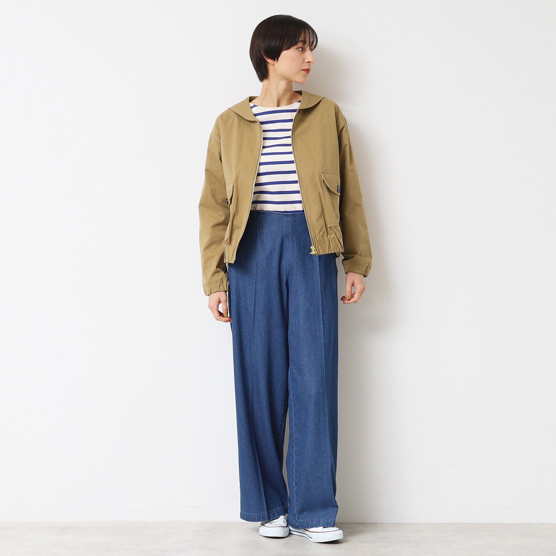 Dessin「【洗える】セーラーカラージップジャケット」|ブルゾン・スタジャン|